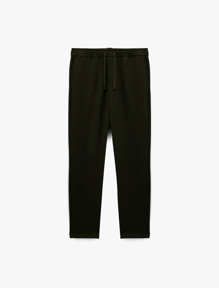  Viskon Karışımlı Cepli Regular Fit Beli Bağcıklı Pantolon