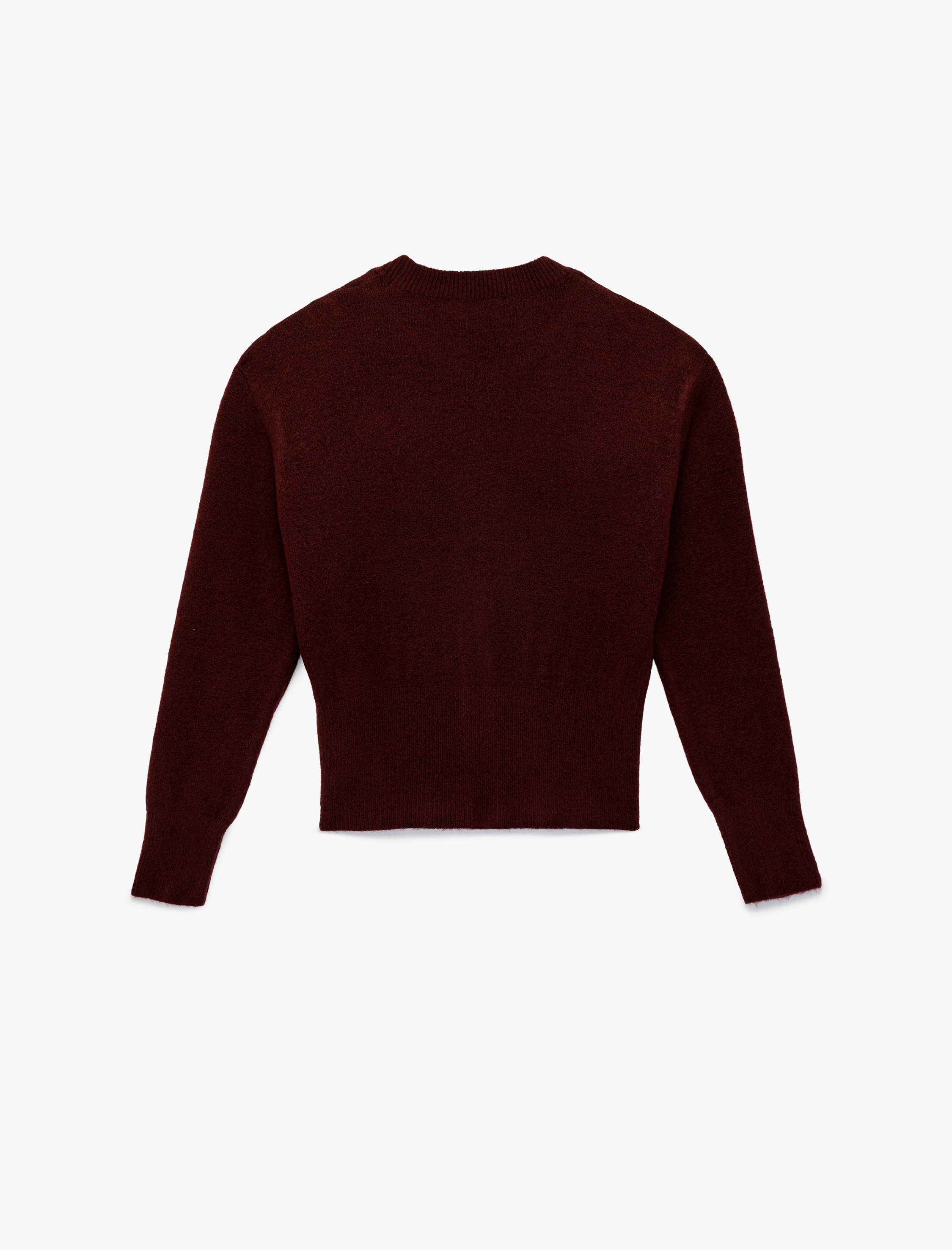   Uzun Kollu Bisiklet Yaka Fermuar Detaylı Triko Kazak