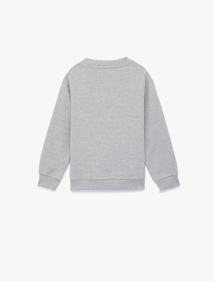 Erkek Çocuk Uzun Kollu Bisiklet Yaka Baskılı Sweatshirt