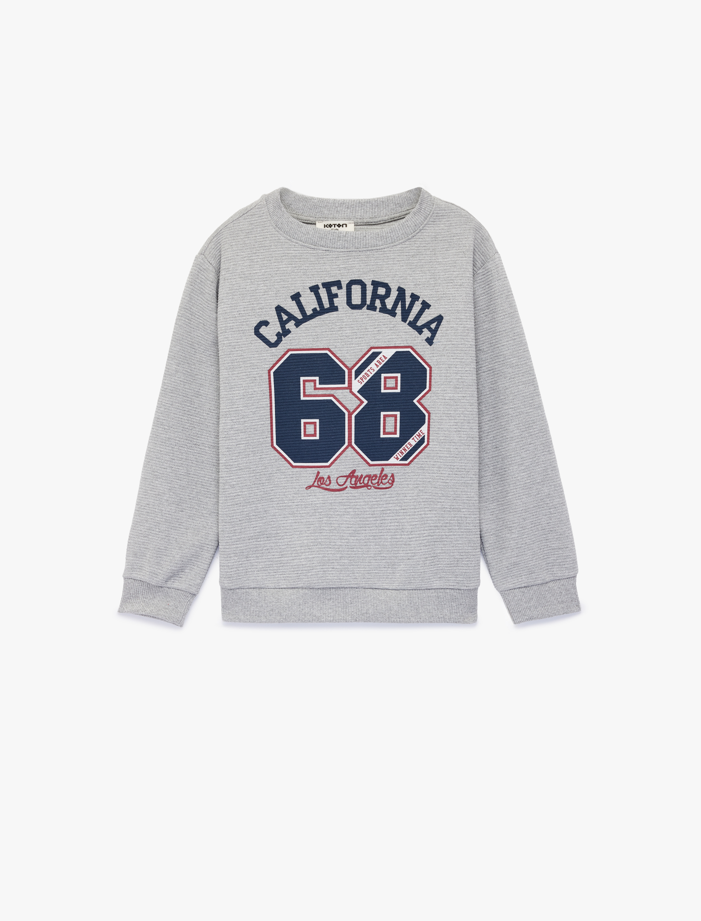  Erkek Çocuk Uzun Kollu Bisiklet Yaka Baskılı Sweatshirt