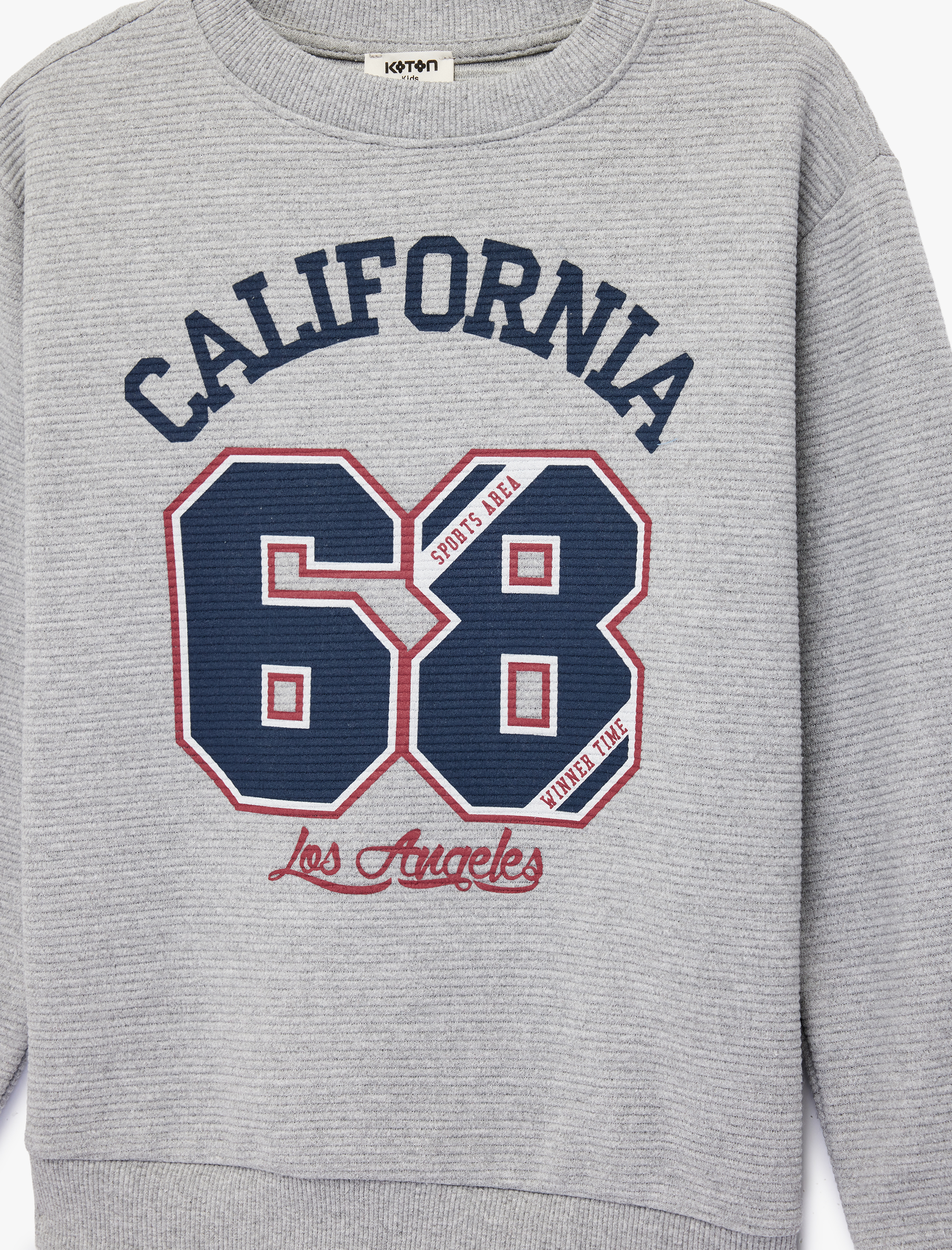  Erkek Çocuk Uzun Kollu Bisiklet Yaka Baskılı Sweatshirt