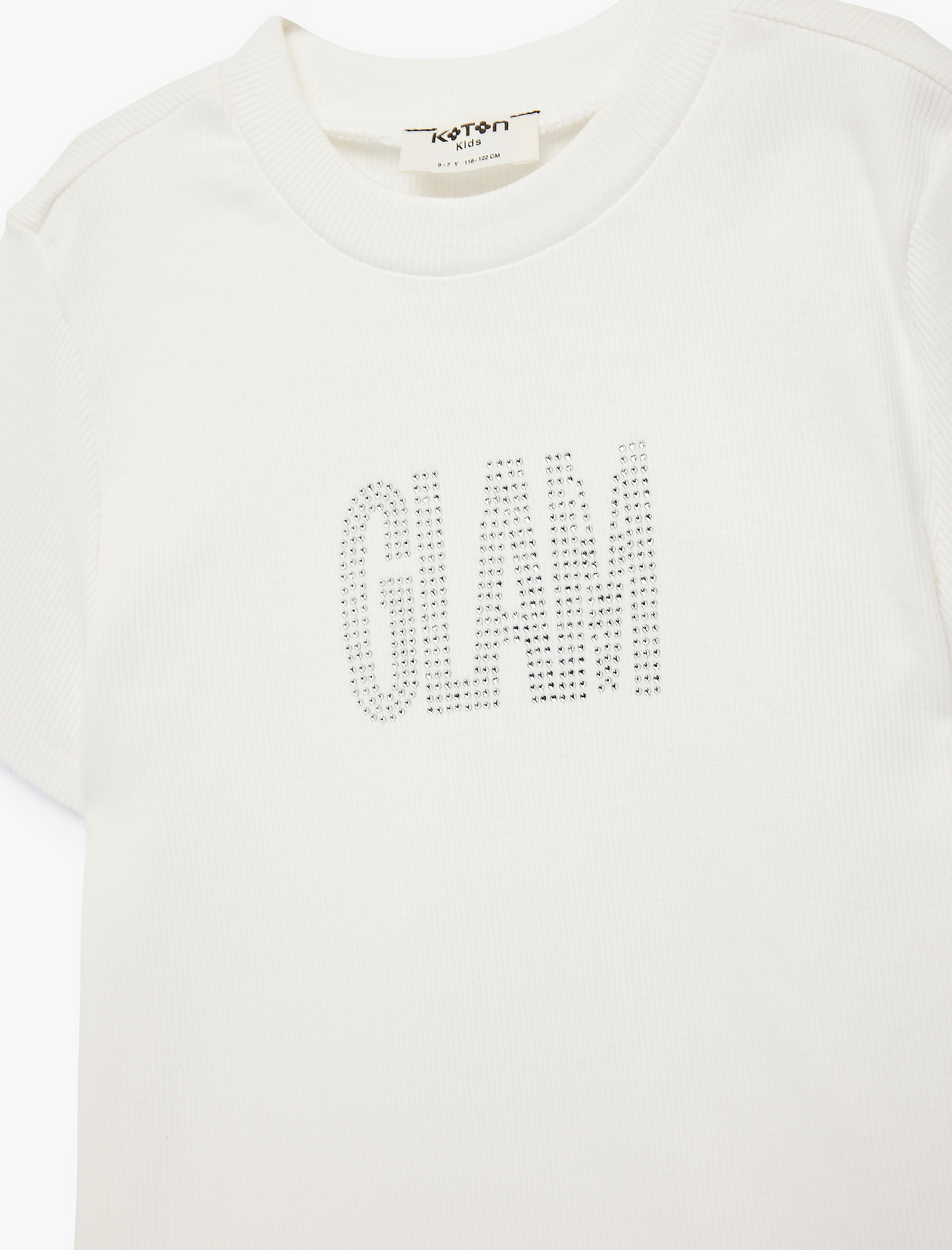  Kız Çocuk Pamuklu Kısa Kollu Bisiklet Yaka Baskılı Tişört