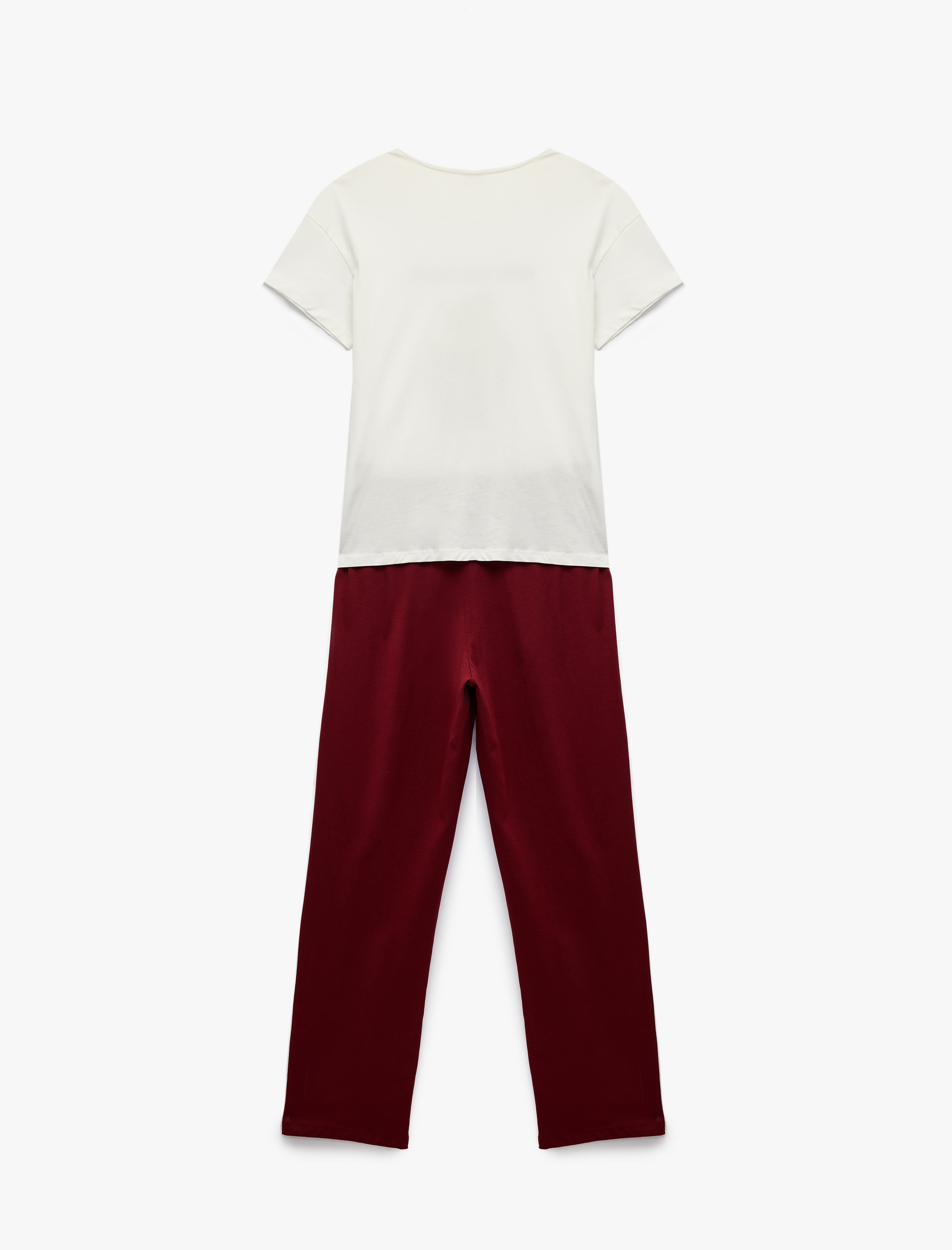   Pamuklu Kısa Kollu Ayıcık Baskılı Pijama Takımı