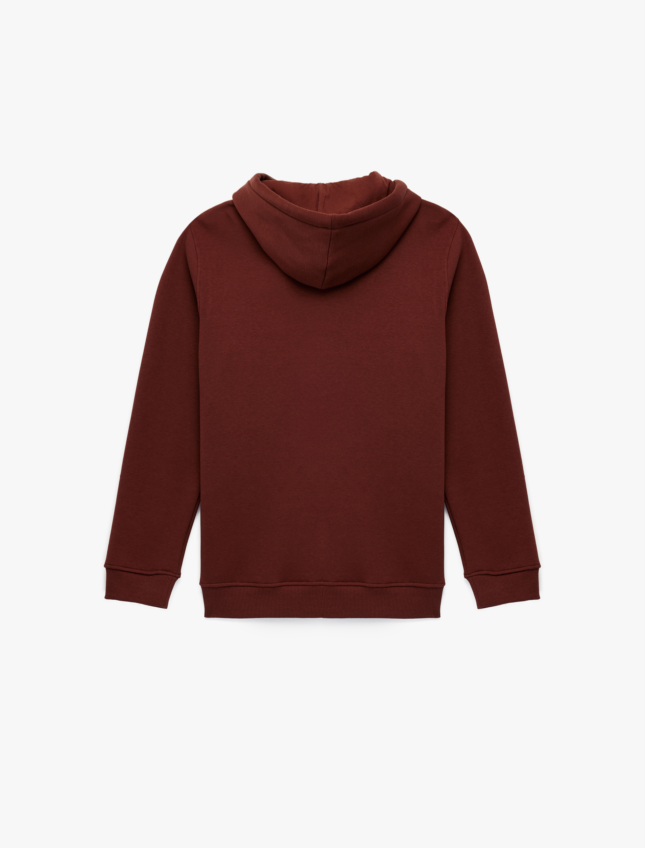   Şardonlu Uzun Kollu Basic Kapşonlu Sweatshirt