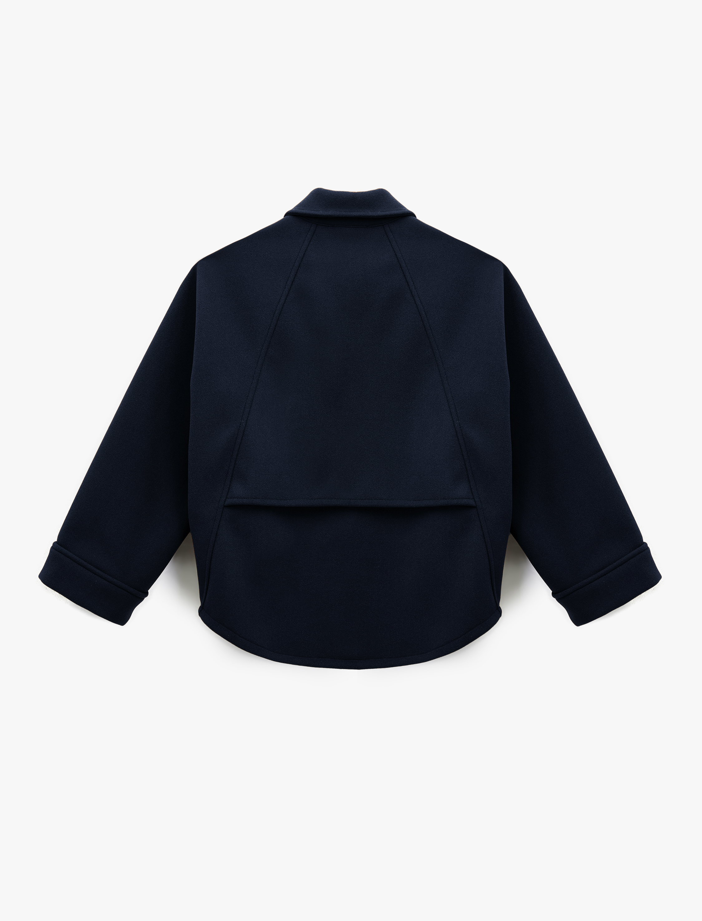   Uzun Kollu Fermuarlı Oversize Kaşe Ceket