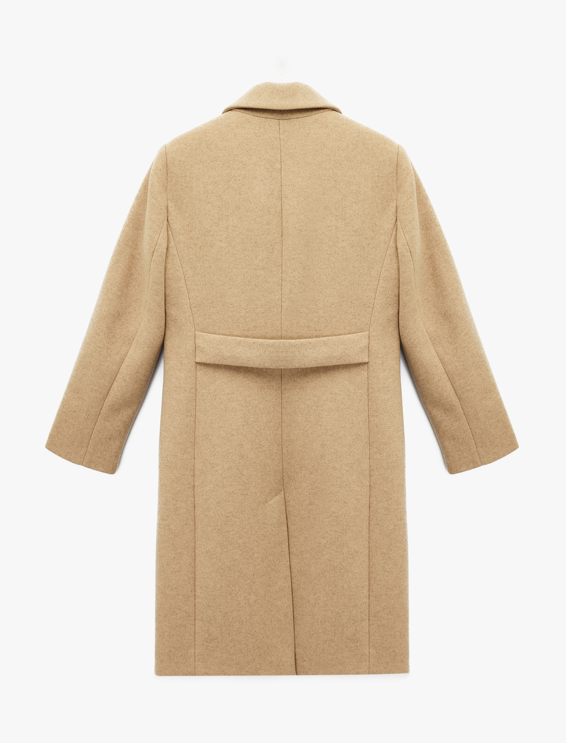   Cepli Uzun Kollu Kruvaze Düğmeli Kaşe Kaban