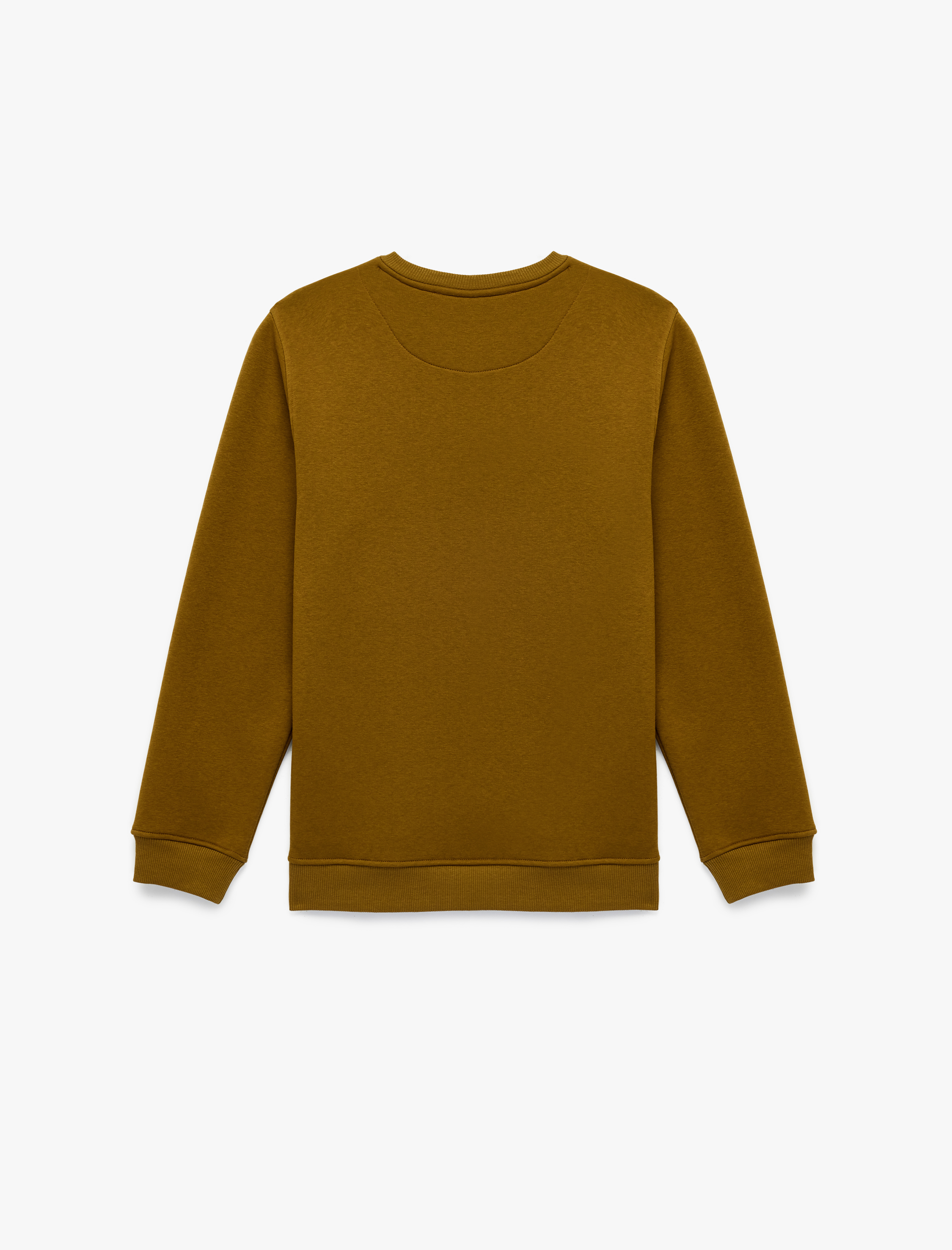   Pamuklu Uzun Kollu Şardonlu Bisiklet Yaka Erkek Basic Sweatshirt