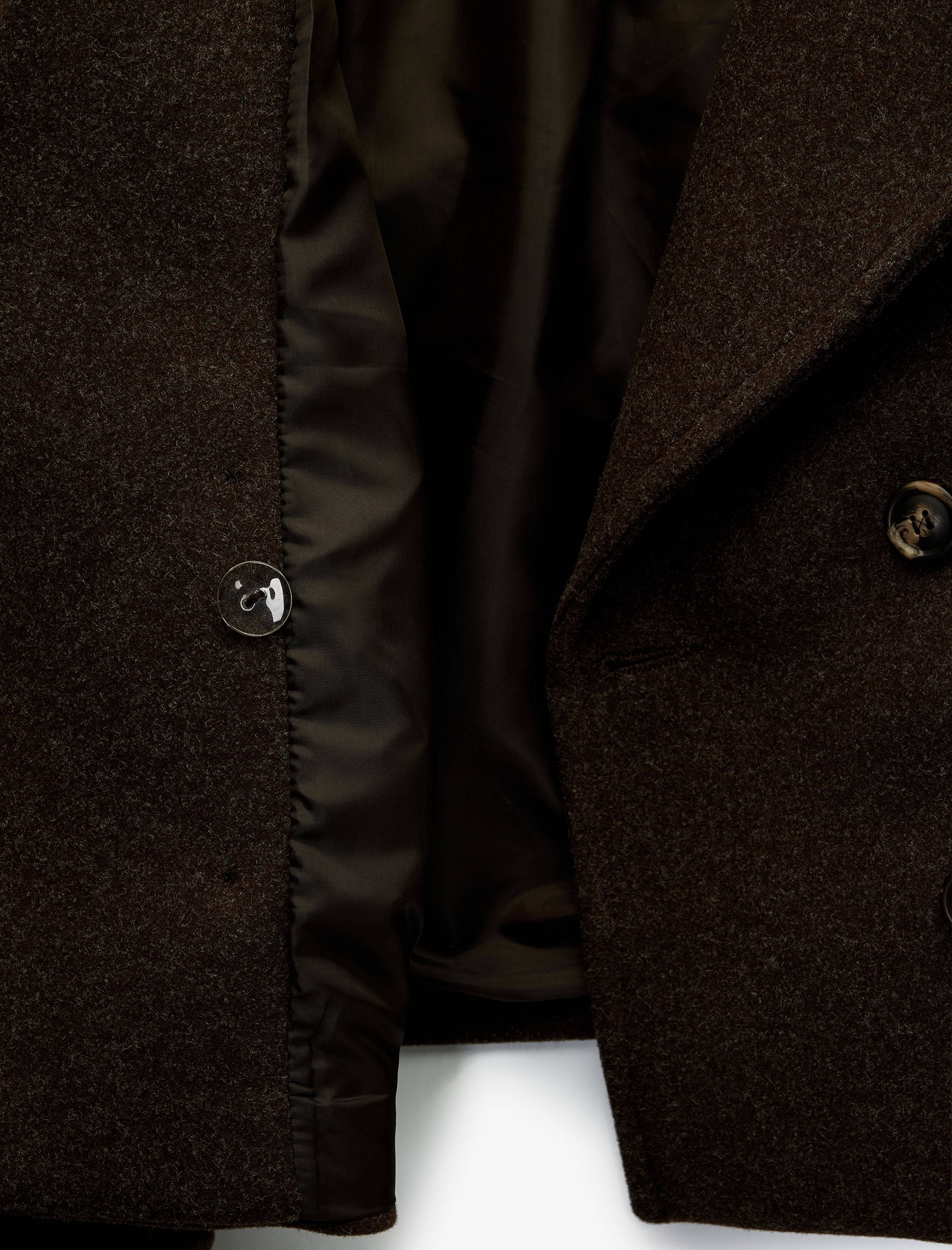   Cepli Düğmeli Uzun Kollu Kruvaze Kısa Kaşe Mont