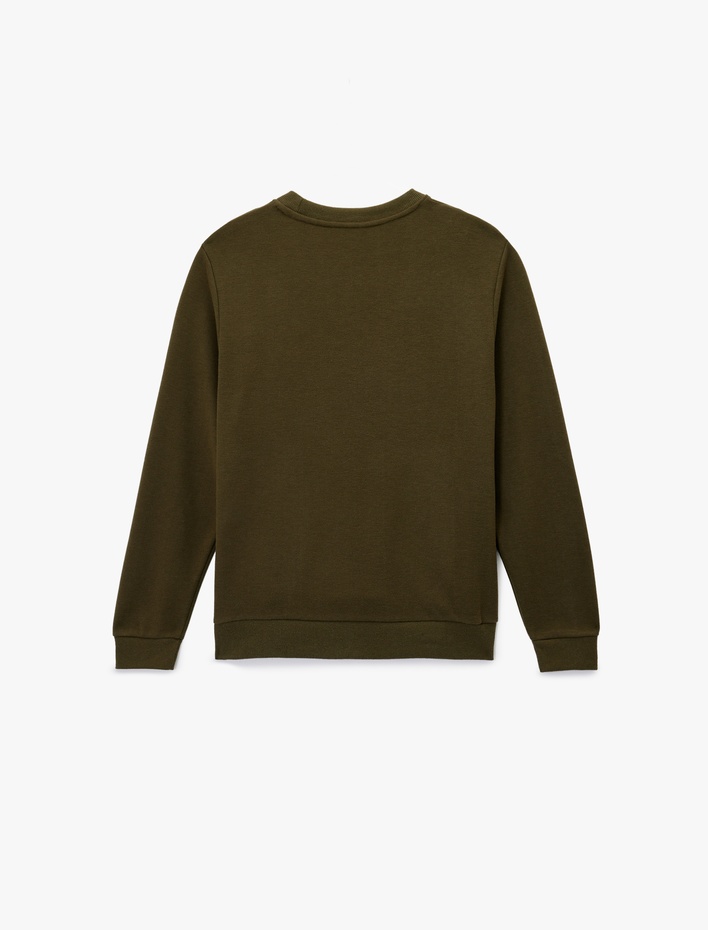  Regular Fit Uzun Kollu Bisiklet Yaka Baskılı Sweatshirt