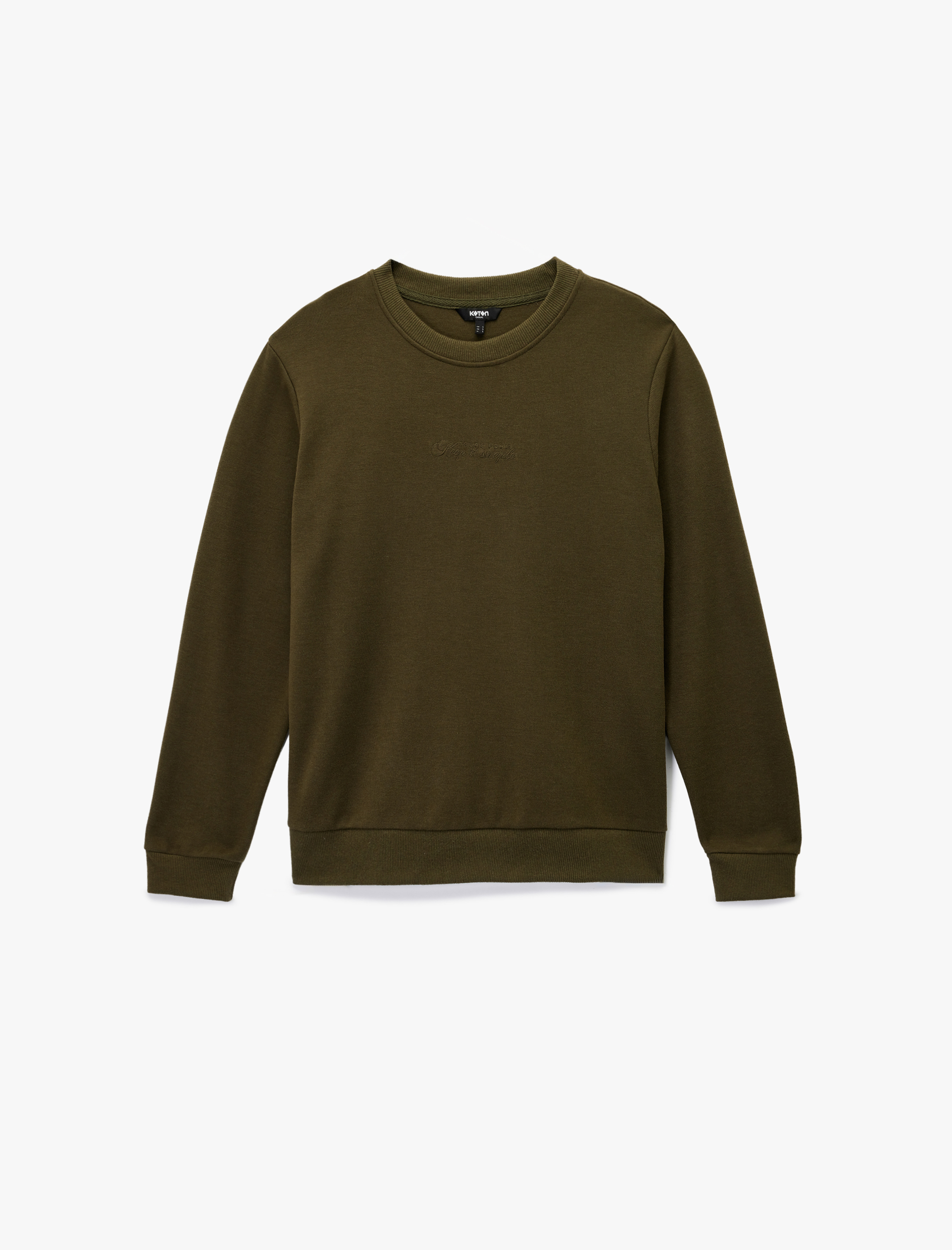   Regular Fit Uzun Kollu Bisiklet Yaka Baskılı Sweatshirt