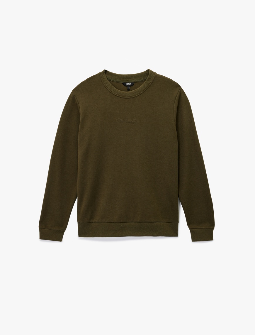 Koton Erkek Regular Fit Uzun Kollu Bisiklet Yaka Baskılı Sweatshirt