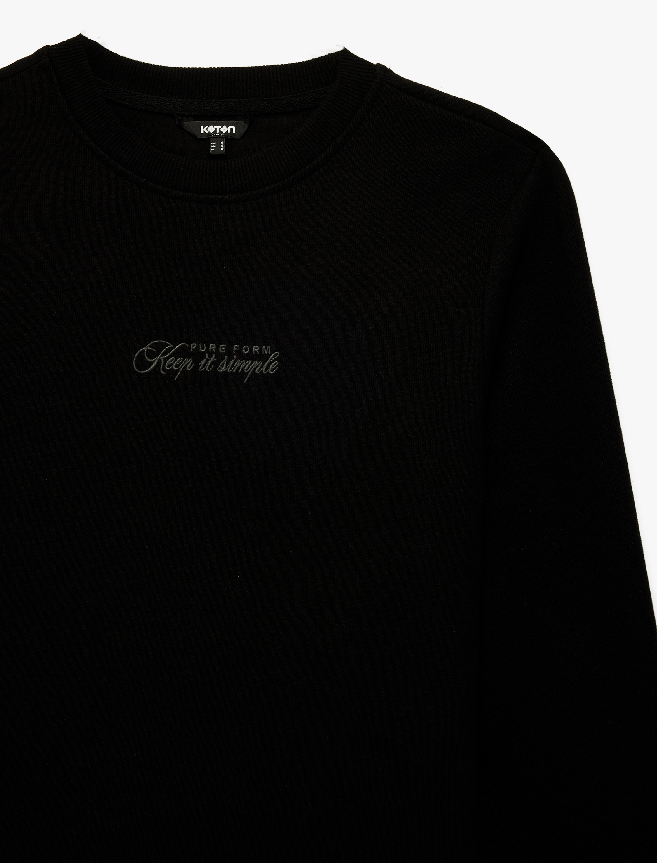   Regular Fit Uzun Kollu Bisiklet Yaka Baskılı Sweatshirt