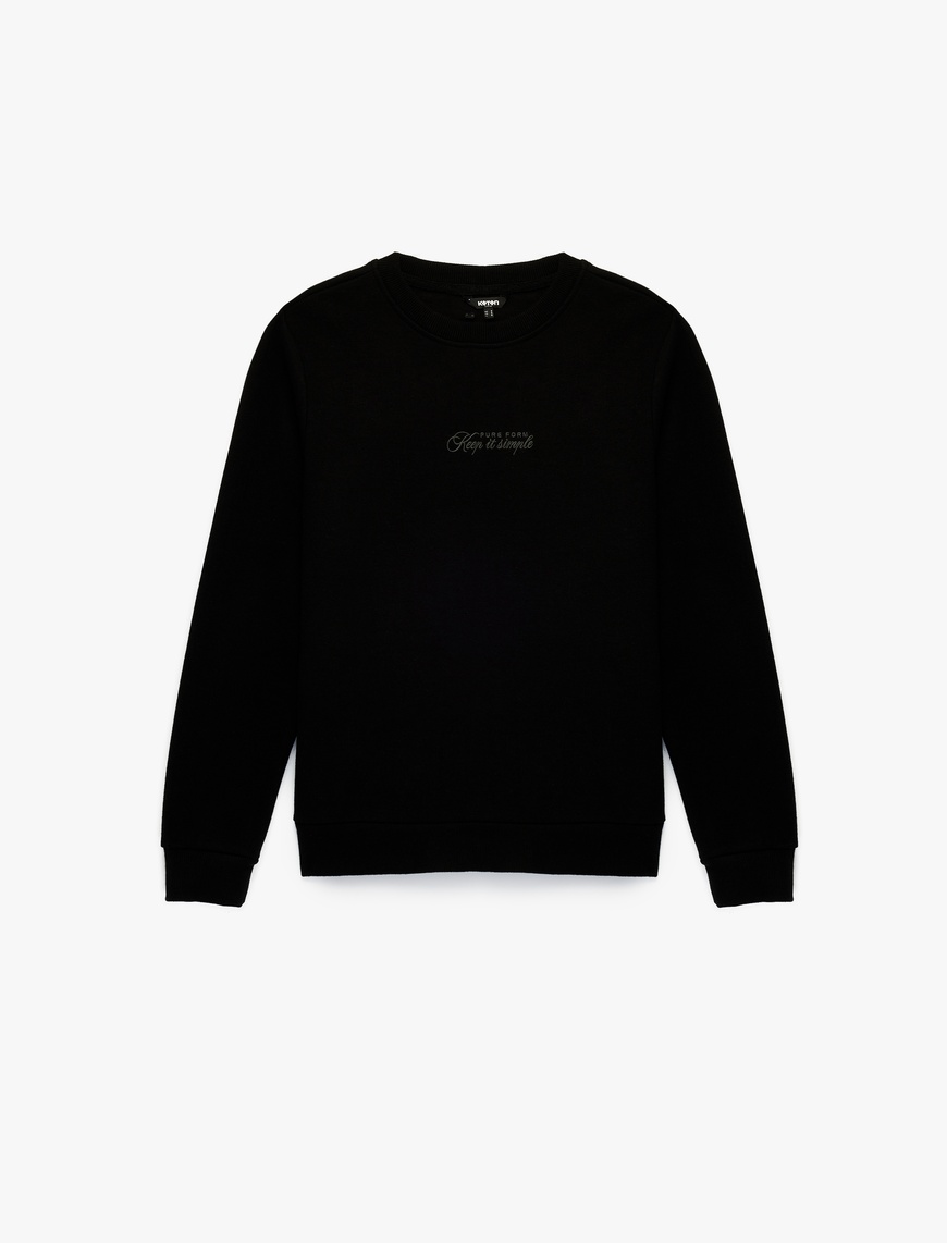 Koton Erkek Regular Fit Uzun Kollu Bisiklet Yaka Baskılı Sweatshirt