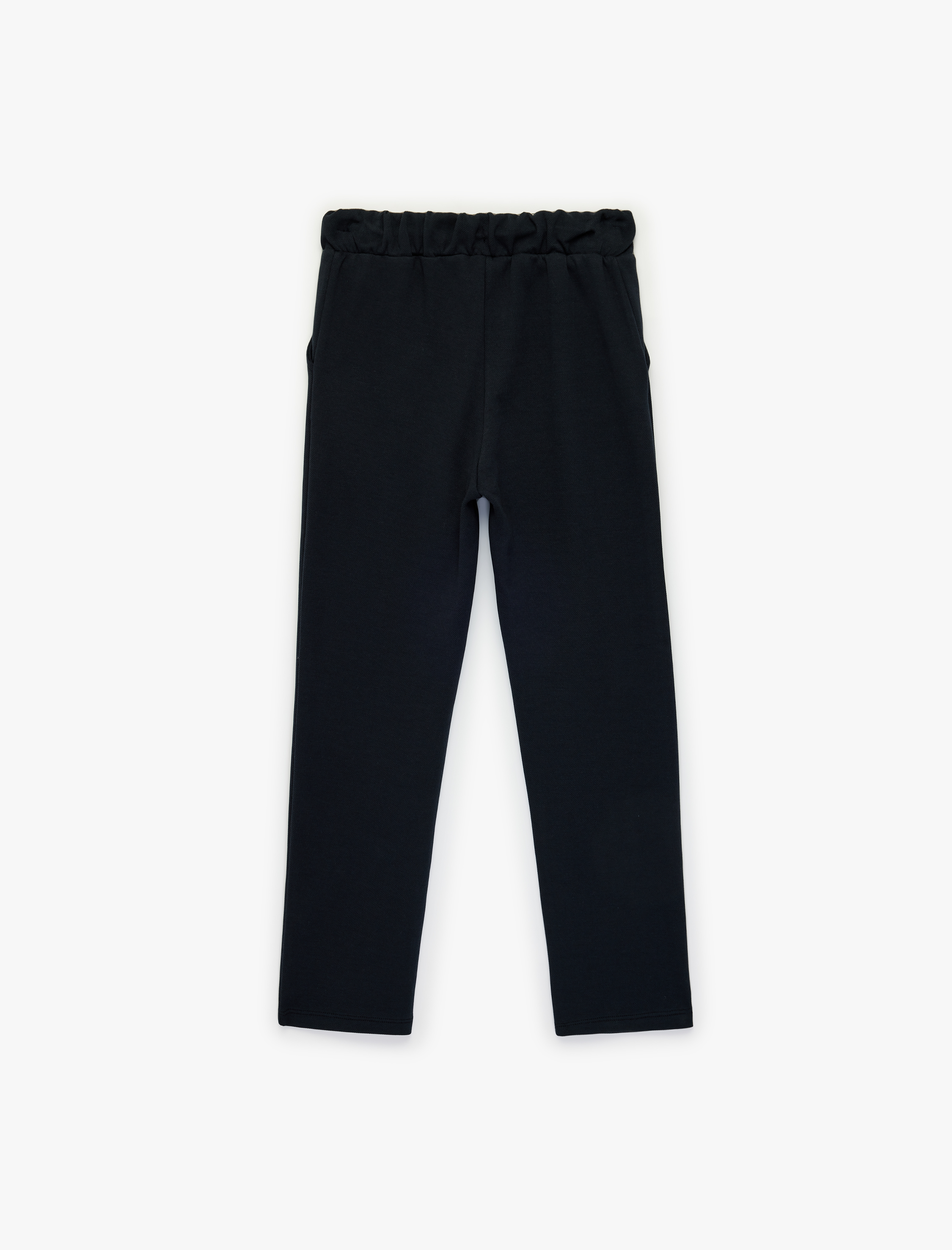  Erkek Çocuk Fermuarlı Cepli Pamuklu Beli Bağcıklı Basic Eşofman Altı