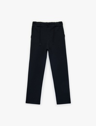 Fermuarlı Cepli Pamuklu Beli Bağcıklı Basic Eşofman Altı