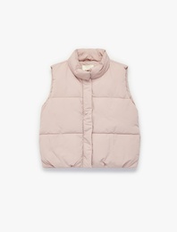 Dik Yaka Kolsuz Bol Kesim Şişme Yelek