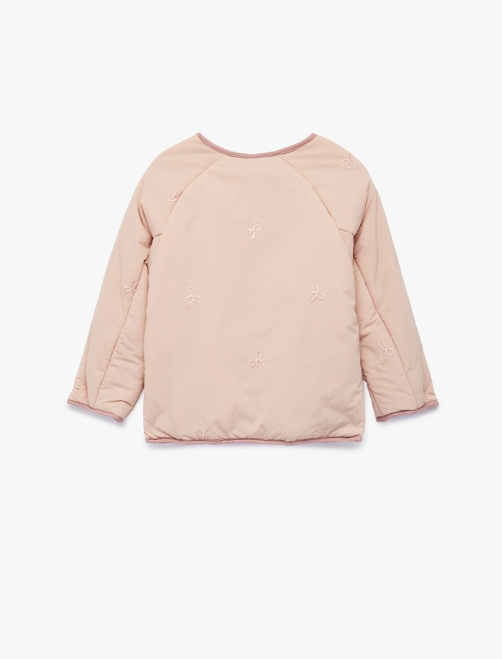 Kız Bebek Uzun Kollu Bisiklet Yaka Cepli Mevsimlik Ceket