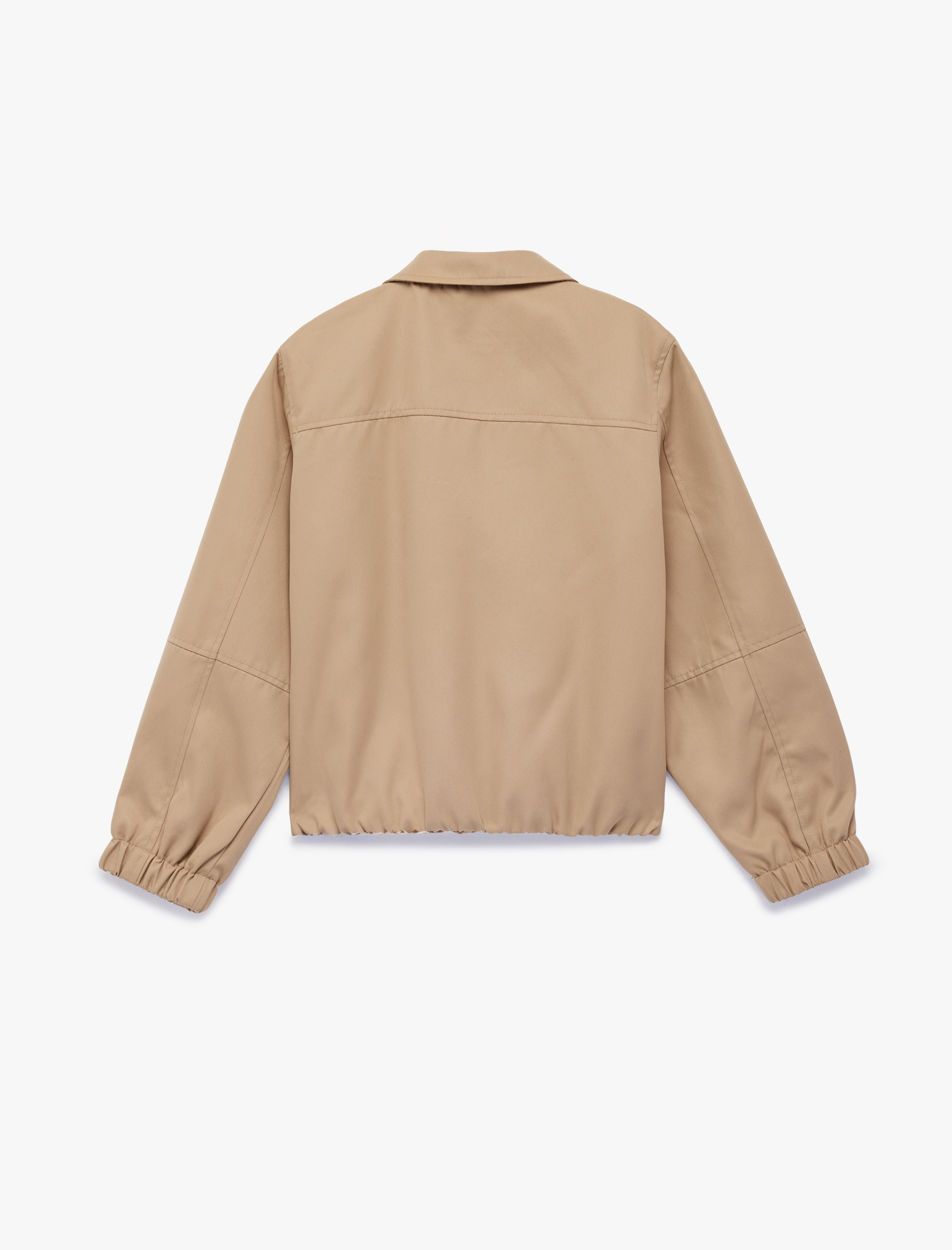  Kız Çocuk Uzun Kollu Cepli Fermuar Detaylı Ceket