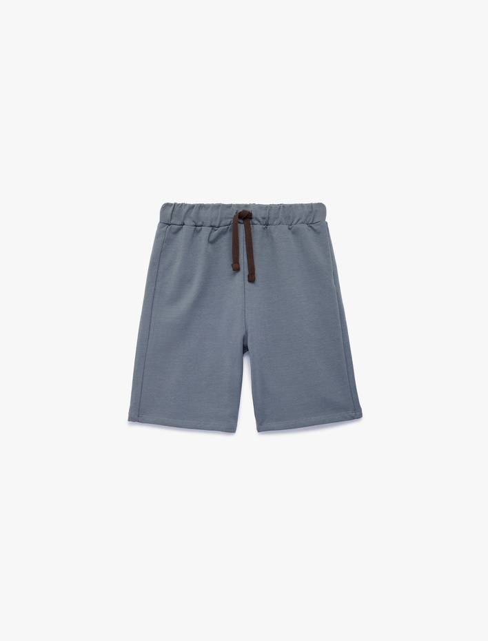 Erkek Çocuk Beli Bağlamalı Pamuklu Basic Şort