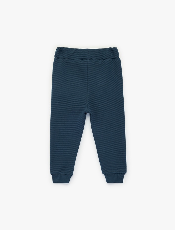 Erkek Bebek Kanguru Cepli Beli Lastikli Pamuklu Jogger Eşofman Altı