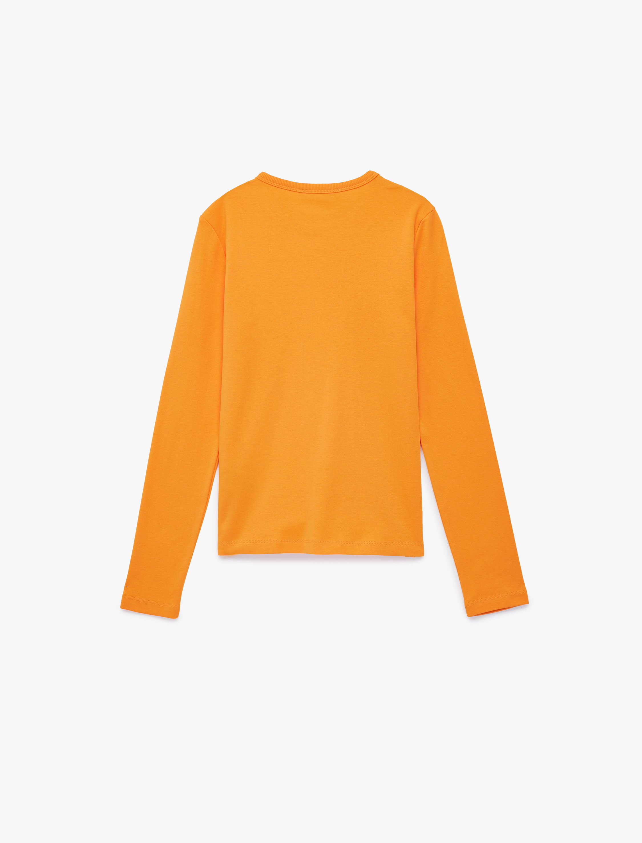   Pamuklu Uzun Kollu Bisiklet Yaka Basic Tişört