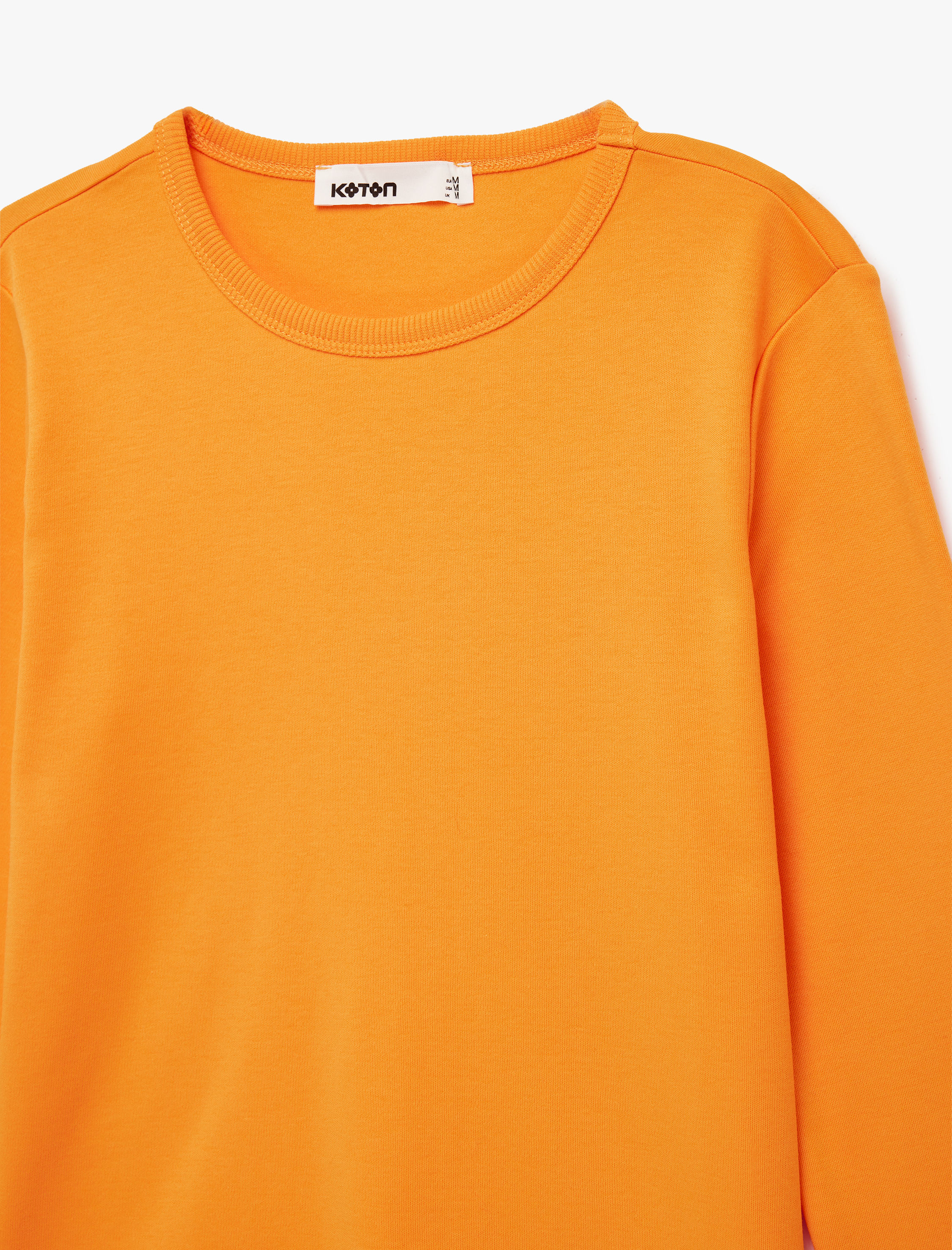   Pamuklu Uzun Kollu Bisiklet Yaka Basic Tişört