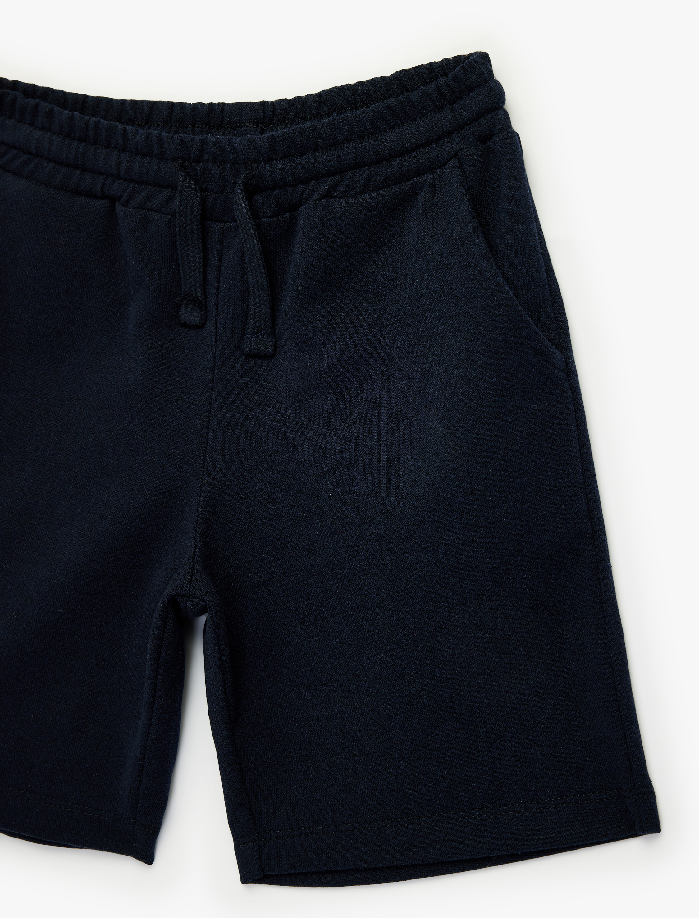  Erkek Çocuk Cepli Beli Bağcıklı Pamuk Karışımlı Basic Şort