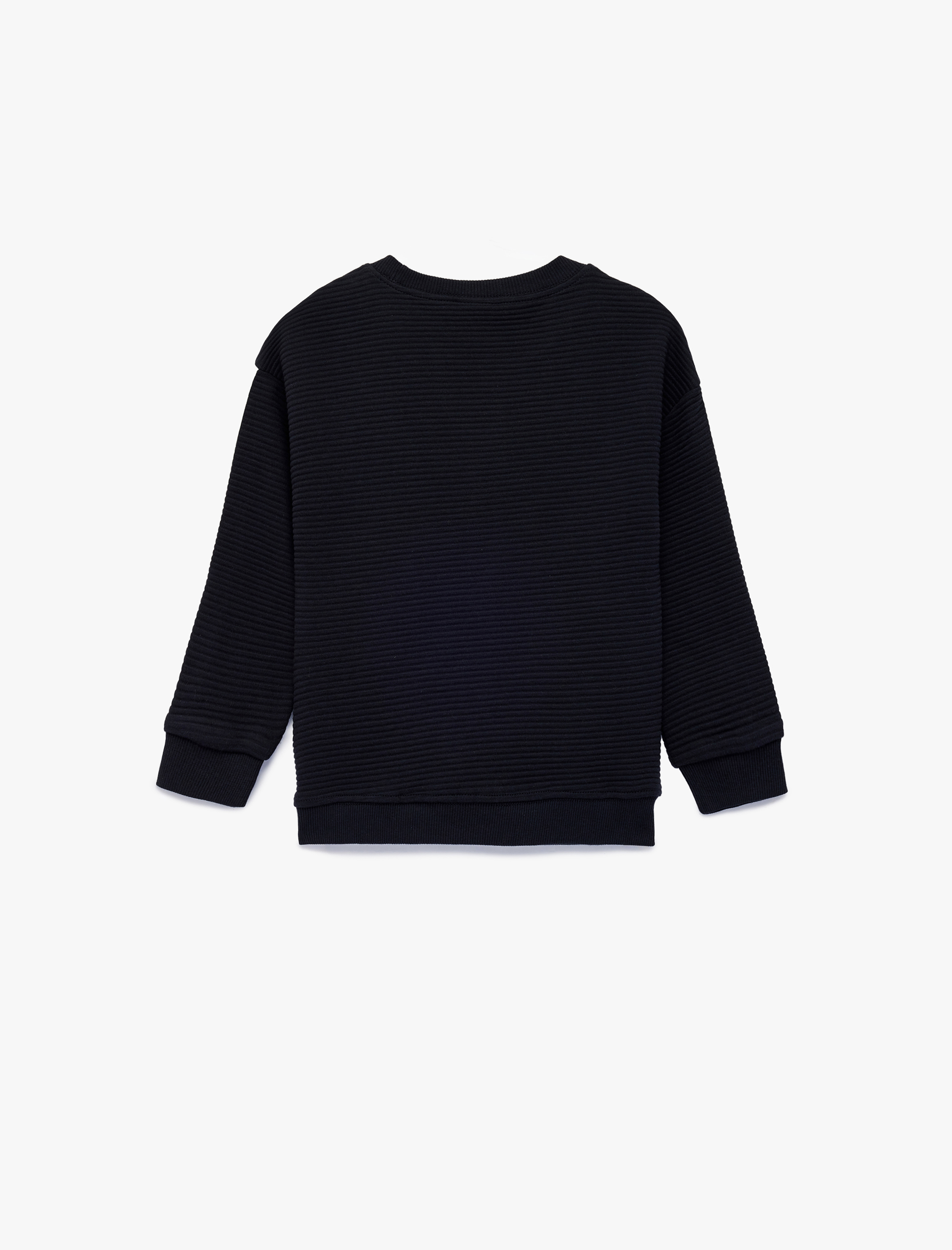  Erkek Bebek Bisiklet Yaka Uzun Kollu Pamuklu Oversize Sweatshirt