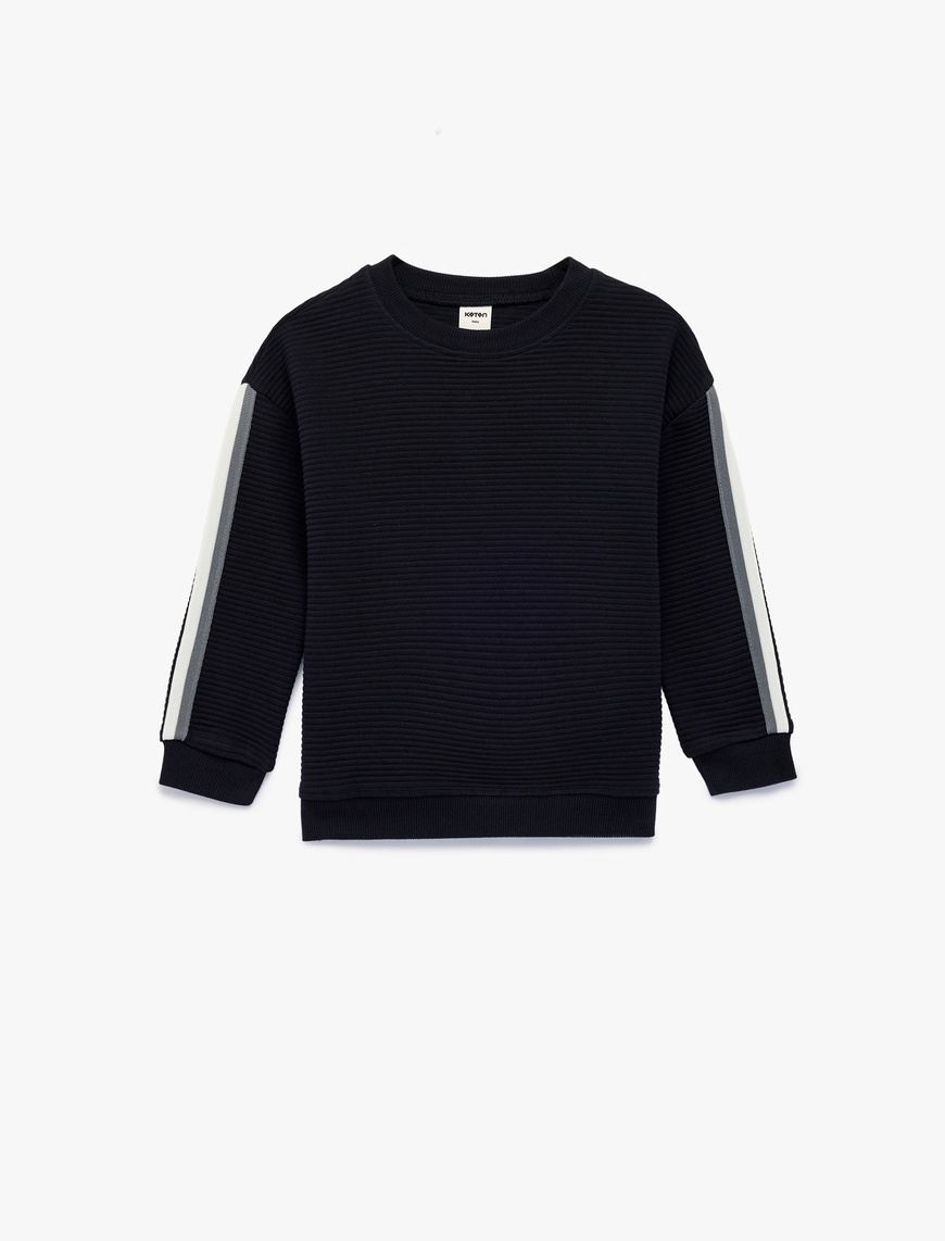Koton Erkek Bebek Bisiklet Yaka Uzun Kollu Pamuklu Oversize Sweatshirt