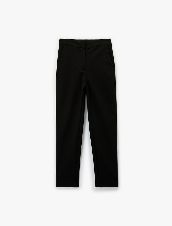  Slim Fit Cepli Yüksek Bel Cigarette Pantolon