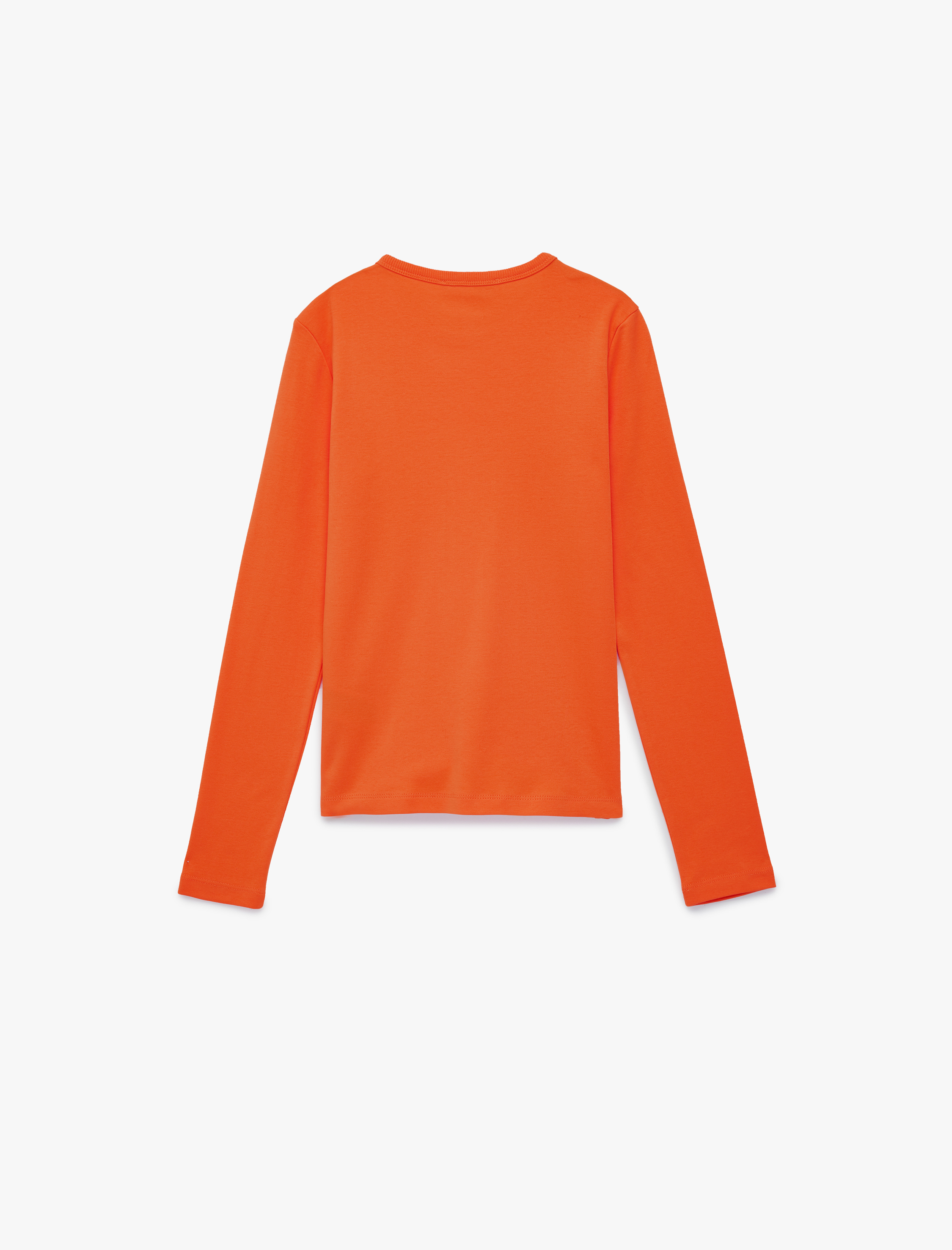   Pamuklu Uzun Kollu Bisiklet Yaka Basic Tişört