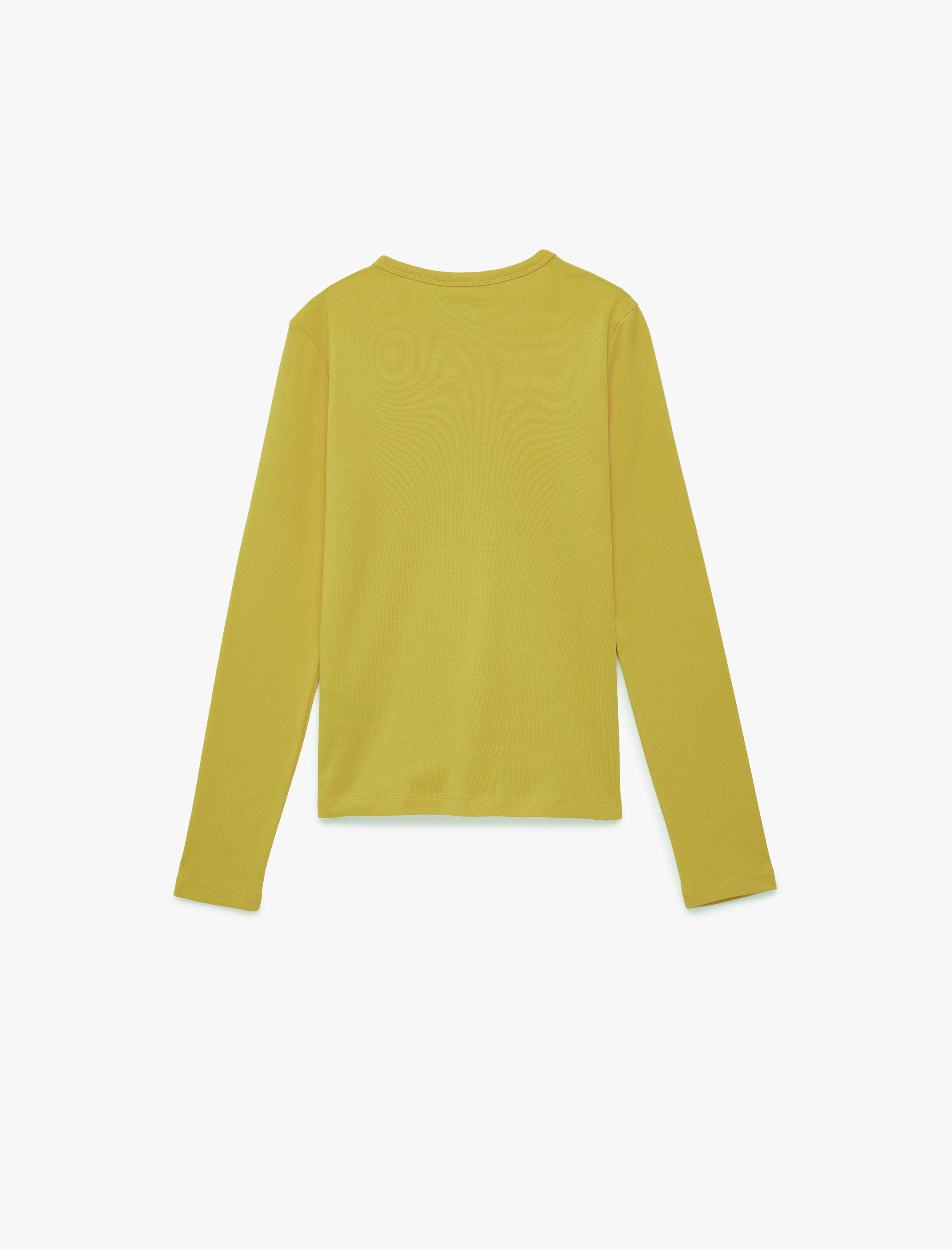   Pamuklu Uzun Kollu Bisiklet Yaka Basic Tişört