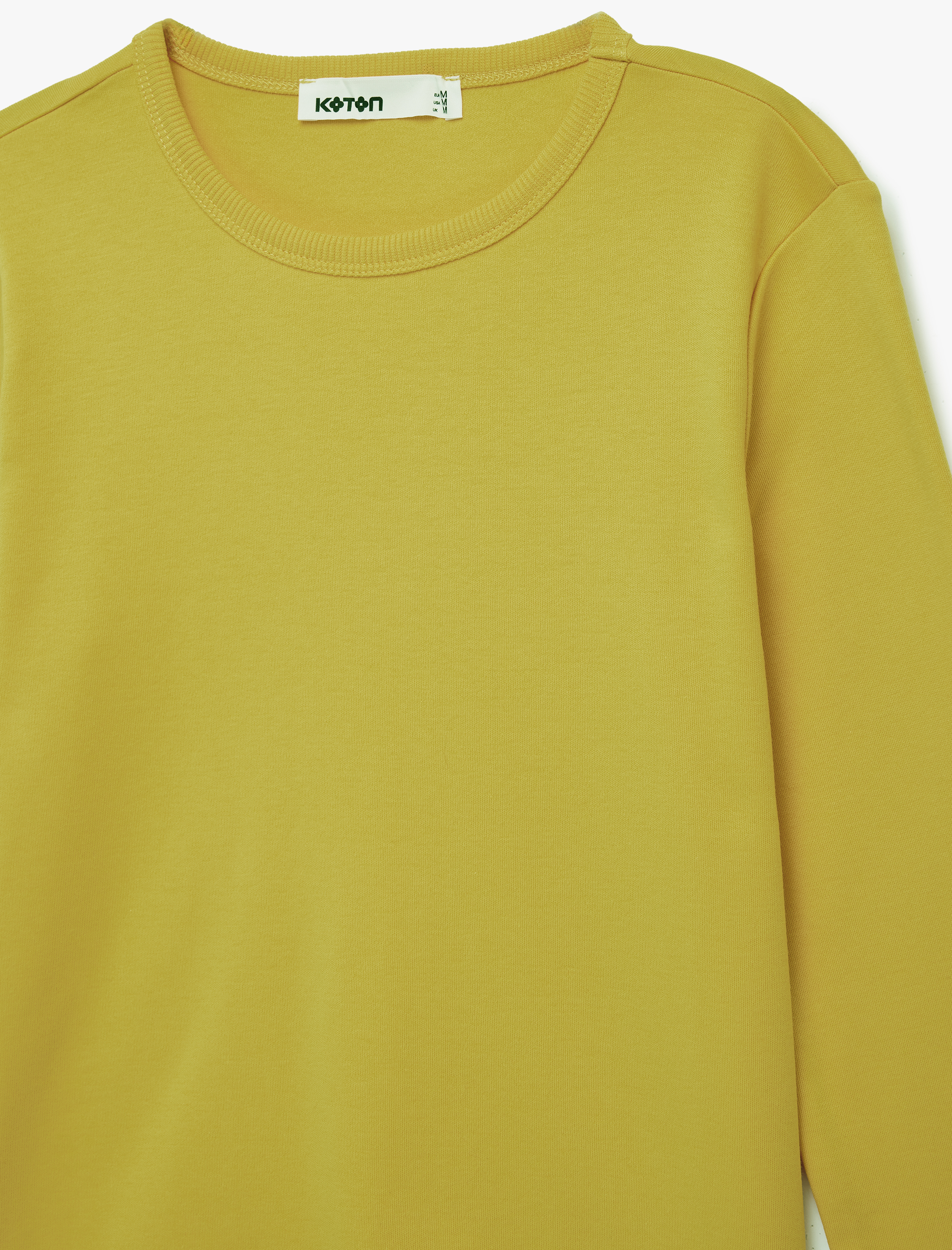   Pamuklu Uzun Kollu Bisiklet Yaka Basic Tişört