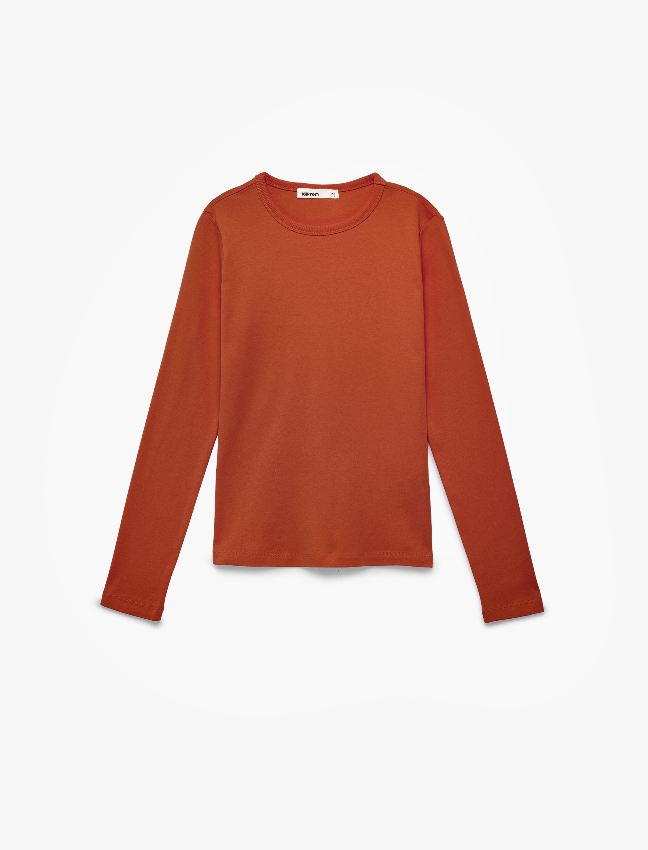   Pamuklu Uzun Kollu Bisiklet Yaka Basic Tişört