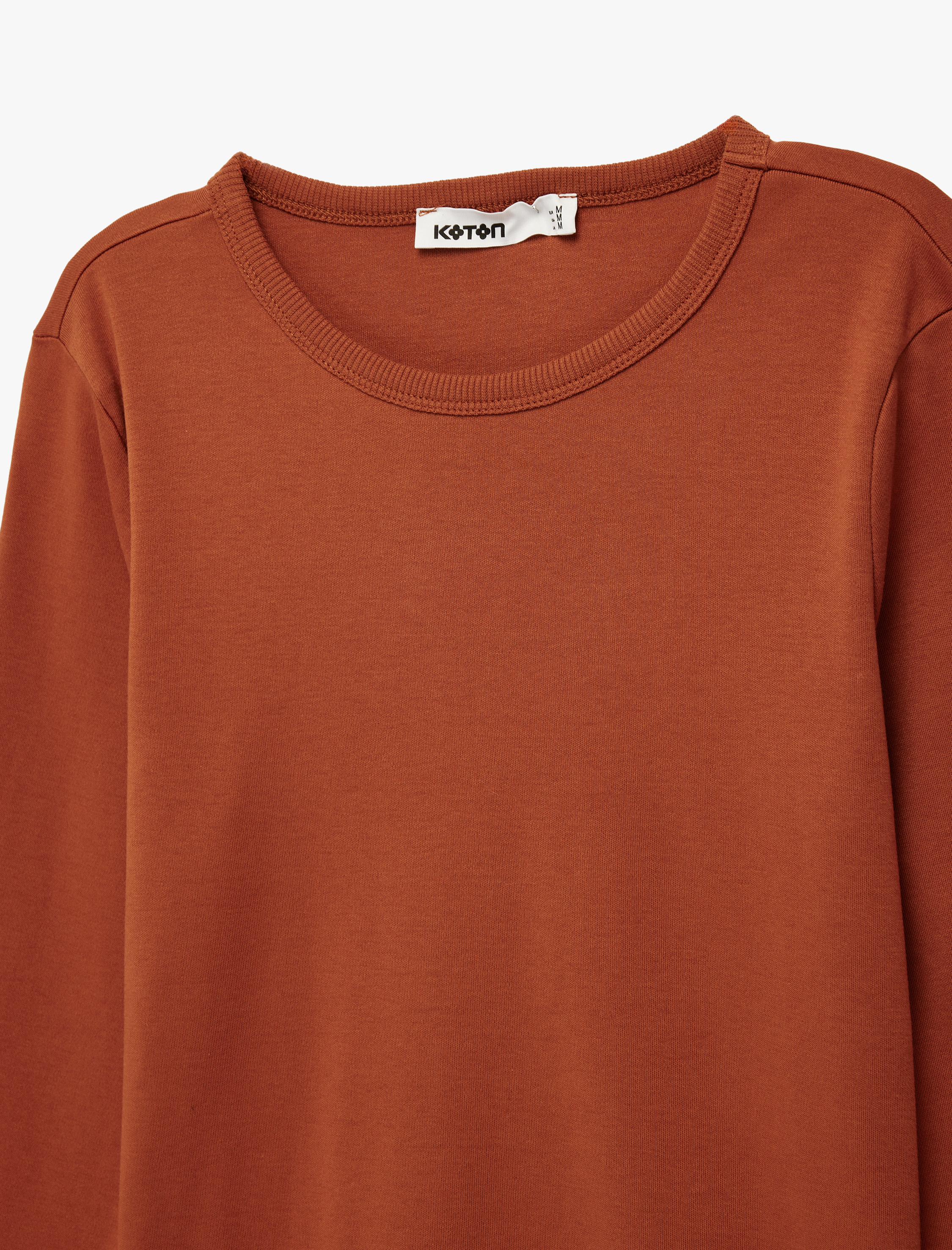   Pamuklu Uzun Kollu Bisiklet Yaka Basic Tişört