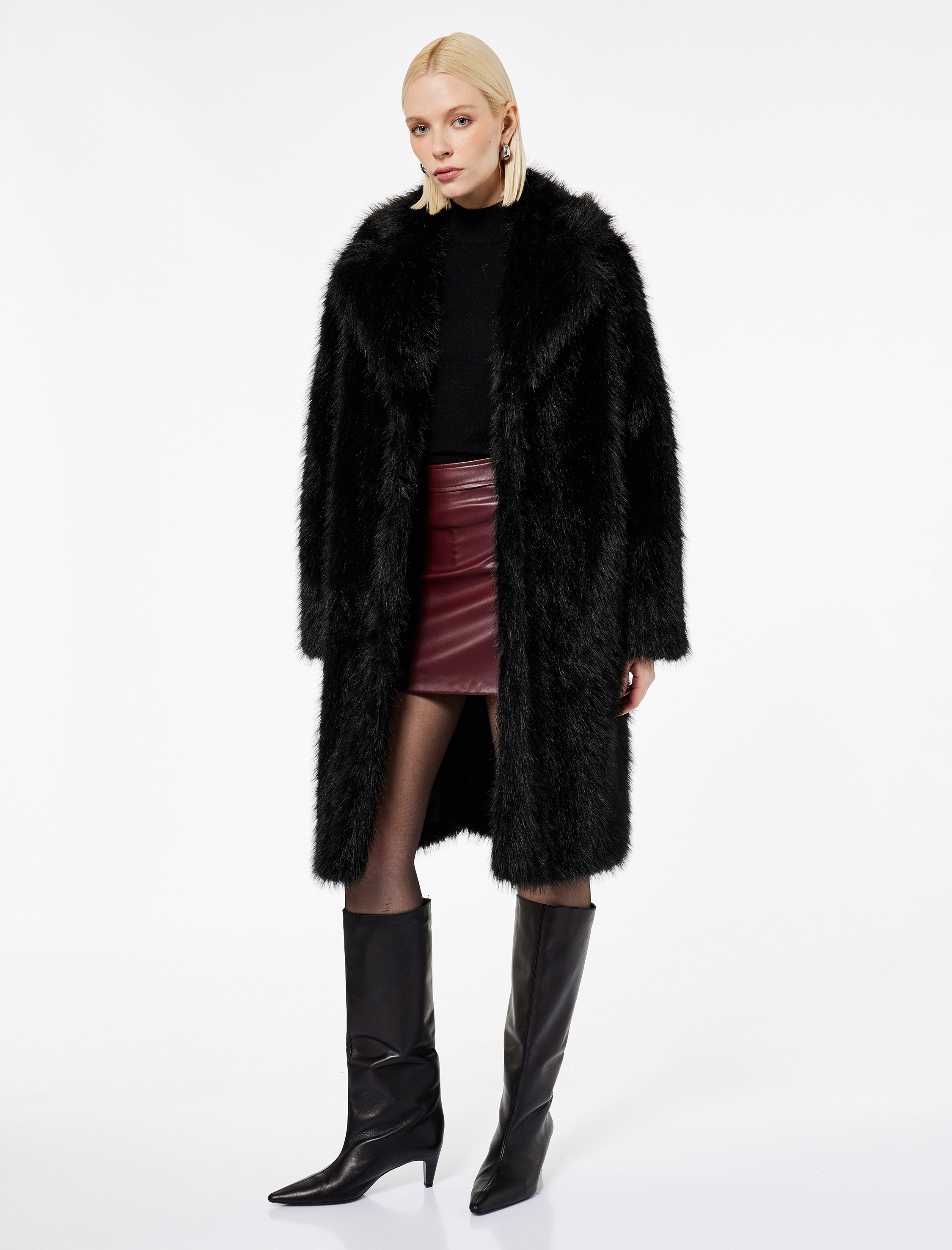   Suni Kürk Kaban Oversize Uzun Kollu Cepli