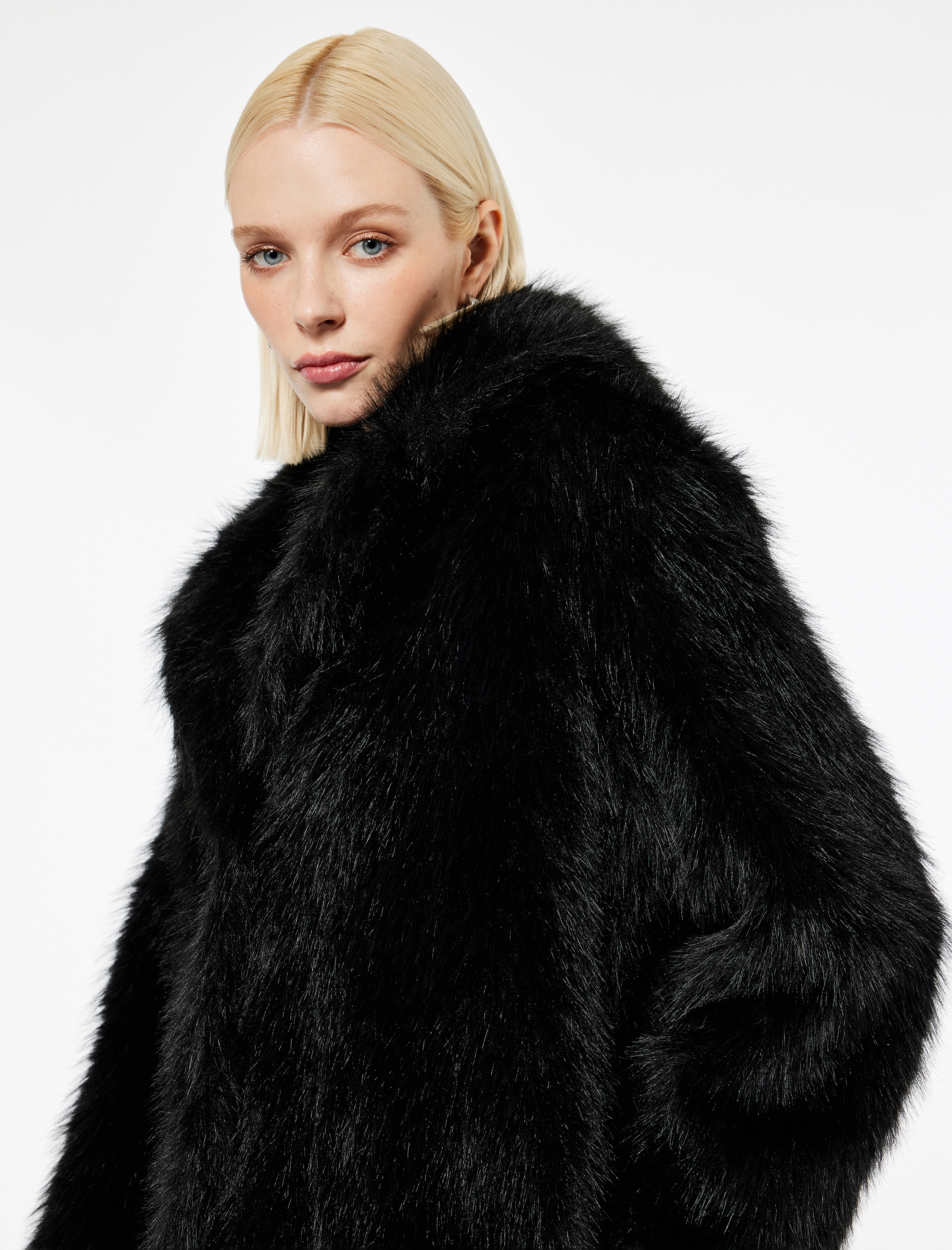   Suni Kürk Kaban Oversize Uzun Kollu Cepli