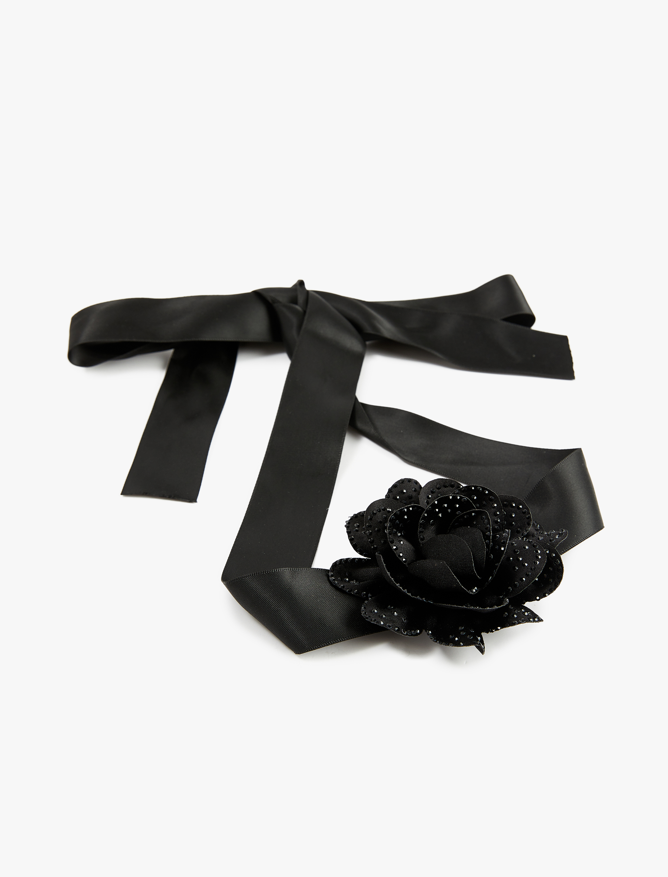  Kadın Taş Detaylı Çiçekli Choker Kolye