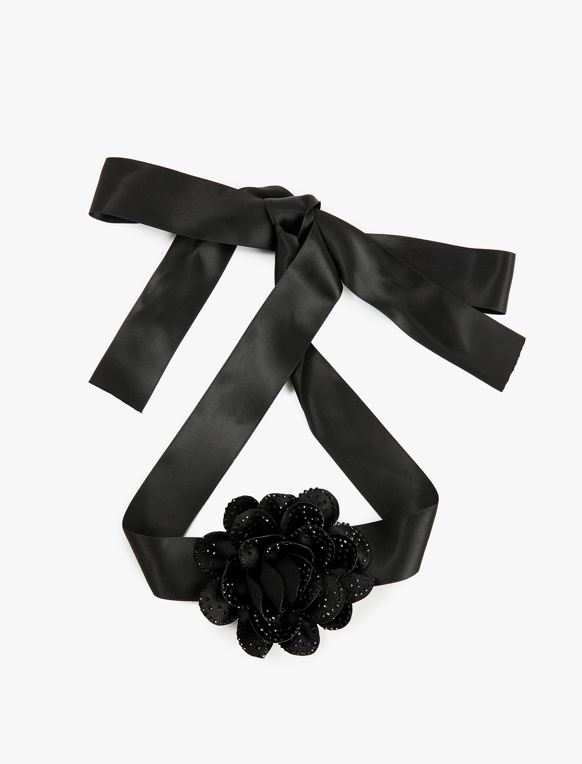  Kadın Taş Detaylı Çiçekli Choker Kolye