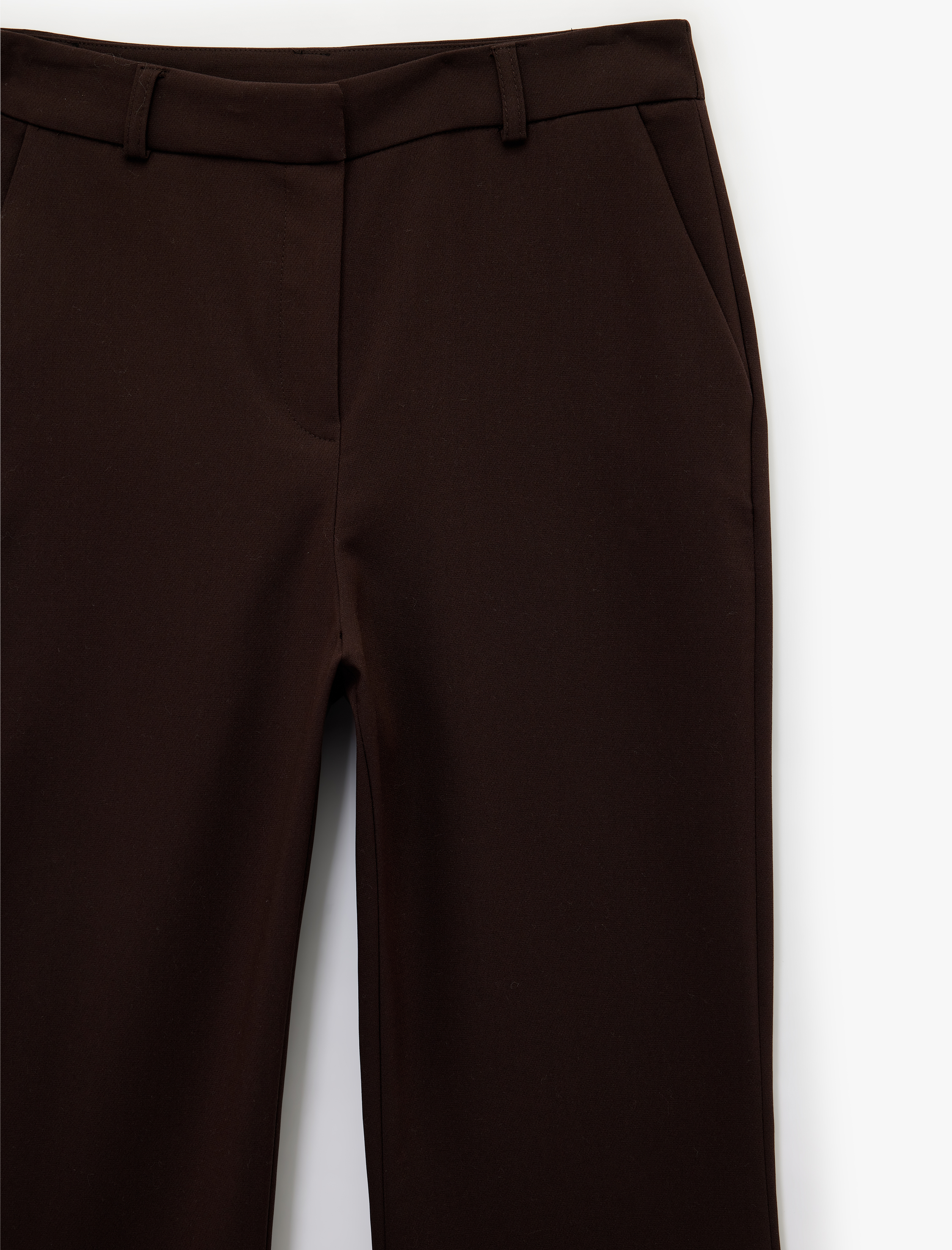   Yüksek Bel Viskon Karışımlı İspanyol Paça Kumaş Pantolon