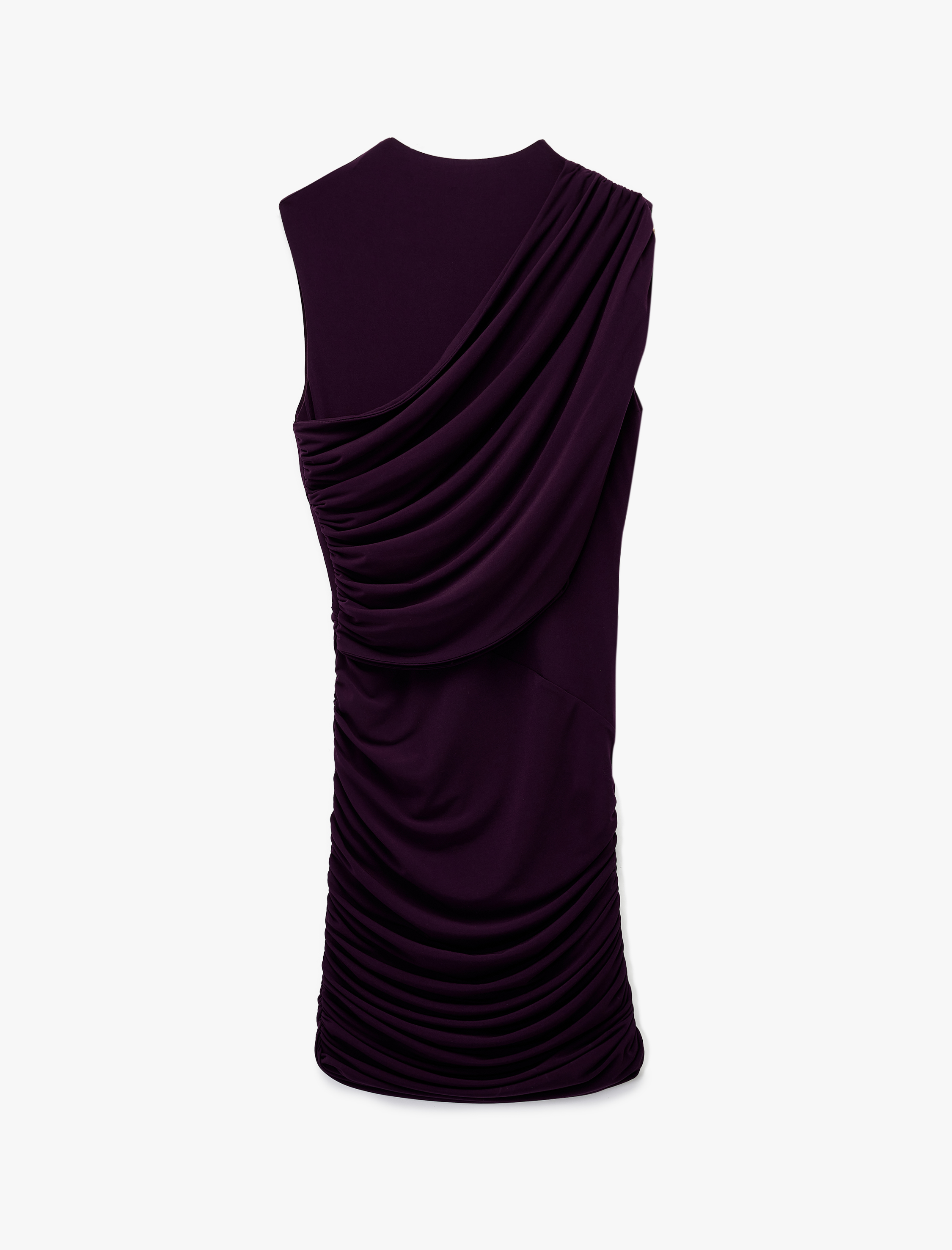   Koton X Sibil Çetinkaya -  Hafif Dik Yaka Drapeli Kolsuz Mini Elbise