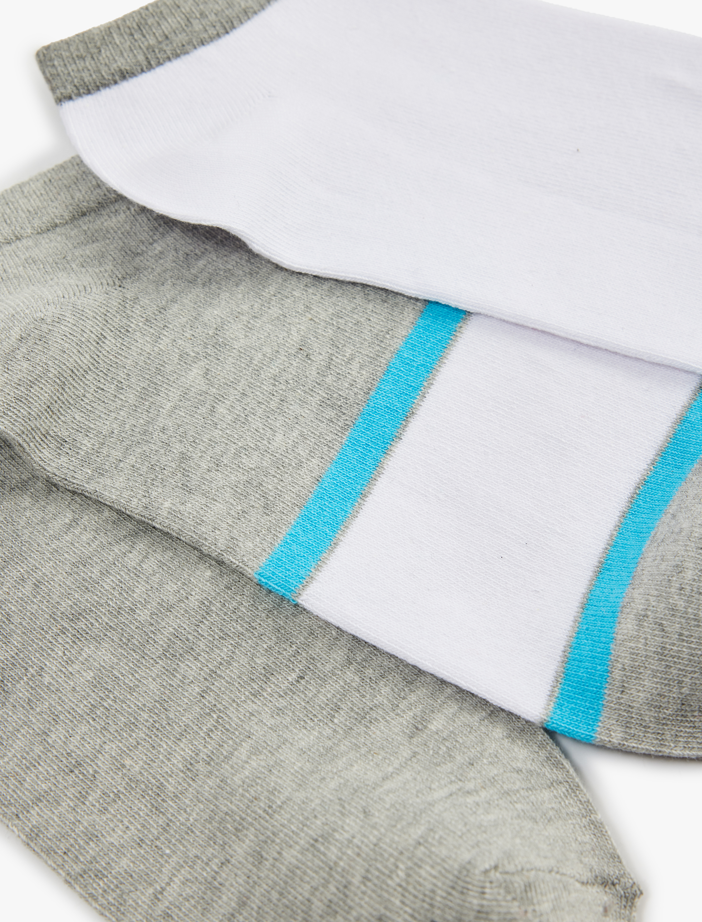  Erkek Çok Renkli Çizgili 3'lü Patik Çorap Seti