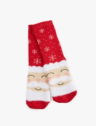 Noel Baba Desenli Havlu Yılbaşı Çorabı
