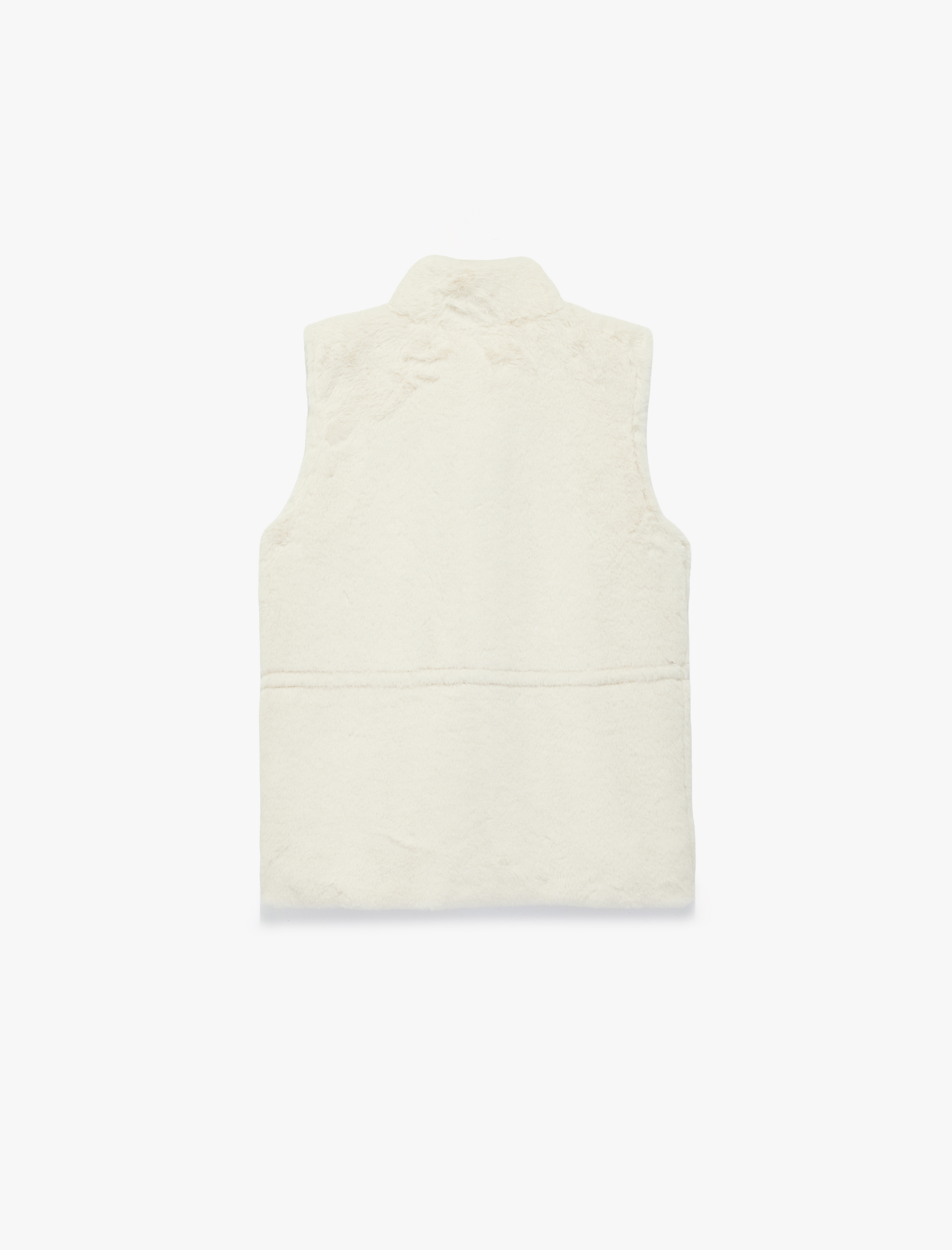   Cepli Dik Yaka Fermuarlı Suni Kürk Yelek