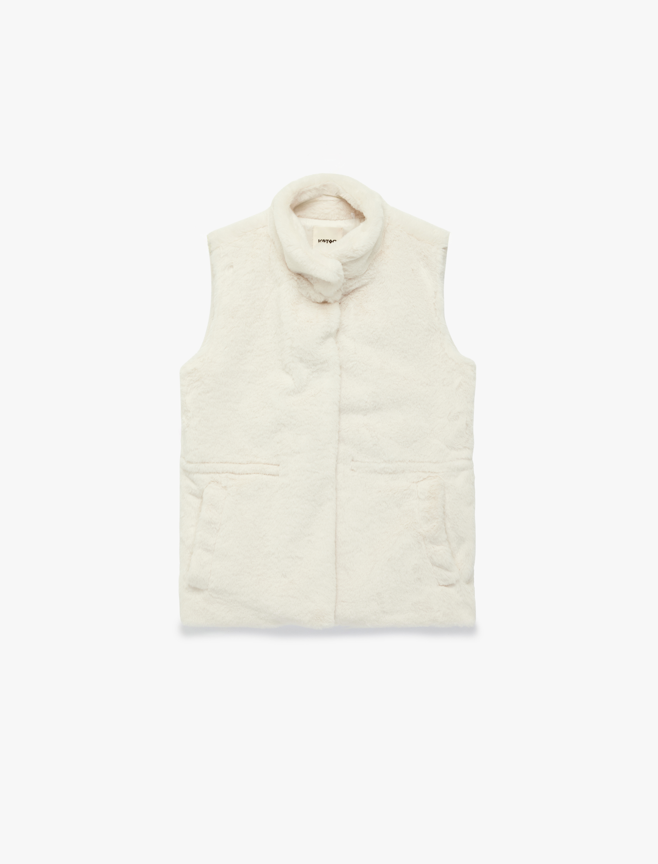   Cepli Dik Yaka Fermuarlı Suni Kürk Yelek