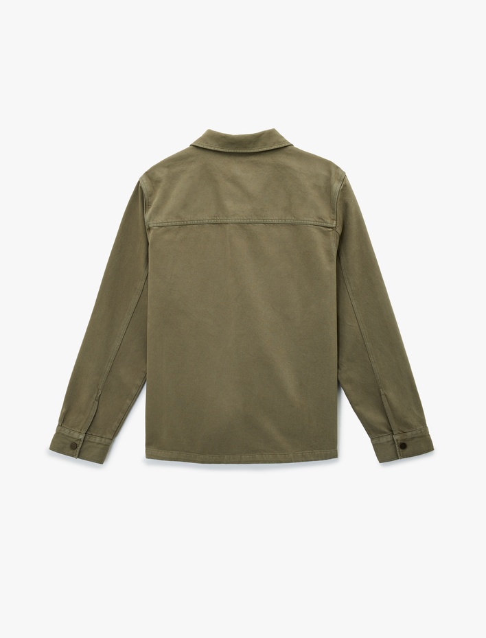  Regular Fit Uzun Kollu Cep Detaylı Fermuarlı Gömlek Ceket