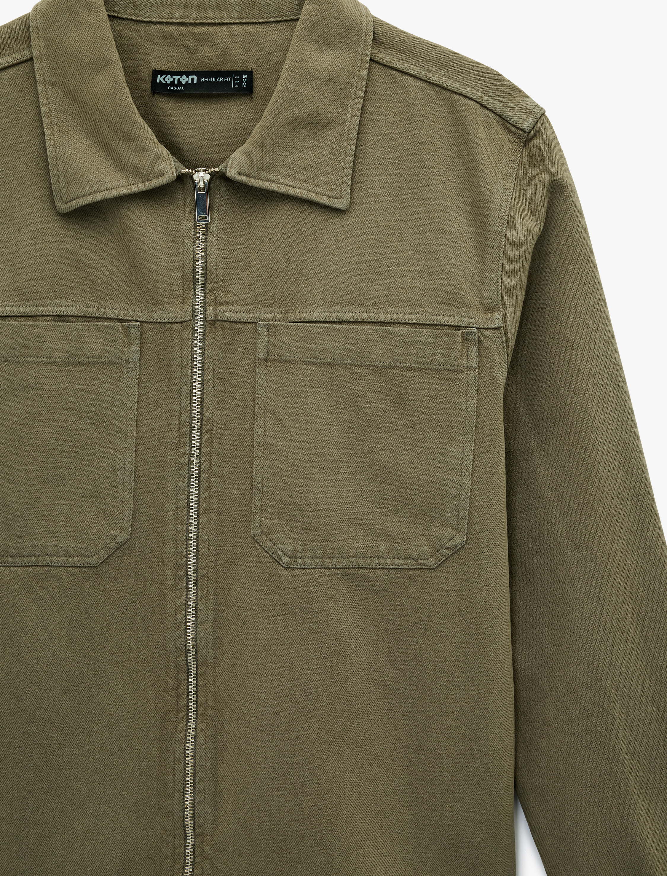   Regular Fit Uzun Kollu Cep Detaylı Fermuarlı Gömlek Ceket