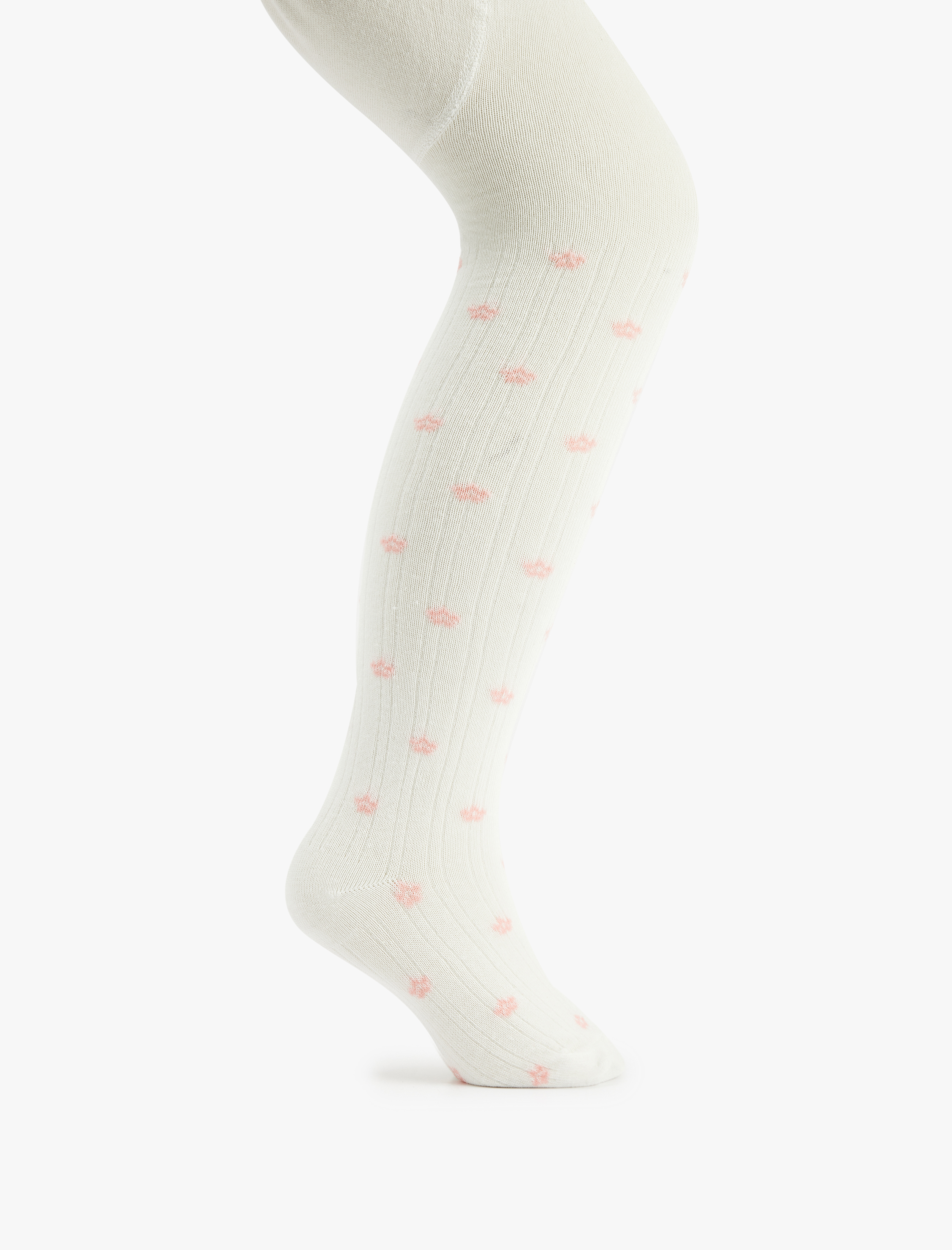  Kız Çocuk Pamuklu Kalp Desenli Külotlu Çorap