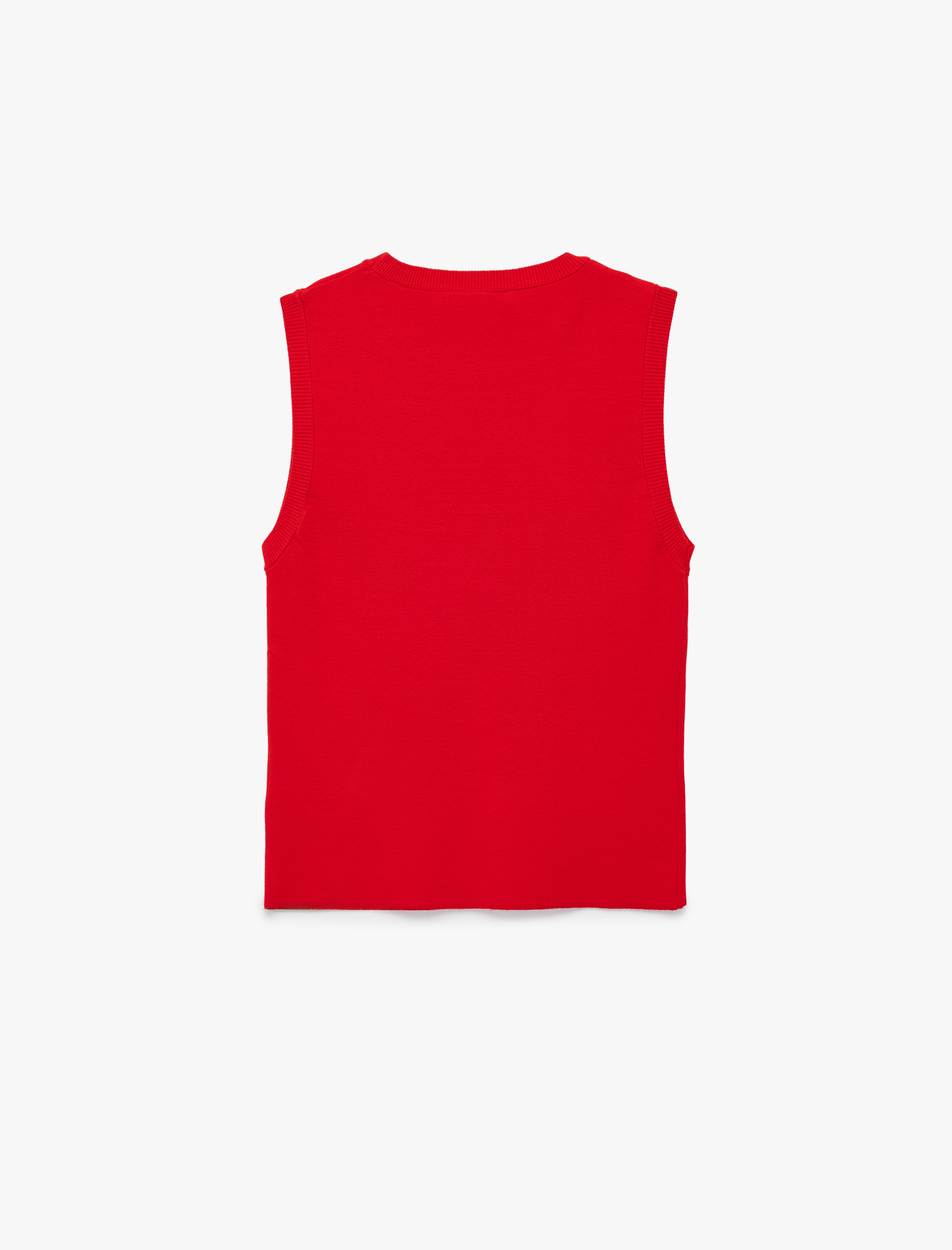   Bisiklet Yaka Kolsuz Taşlı Triko Bluz