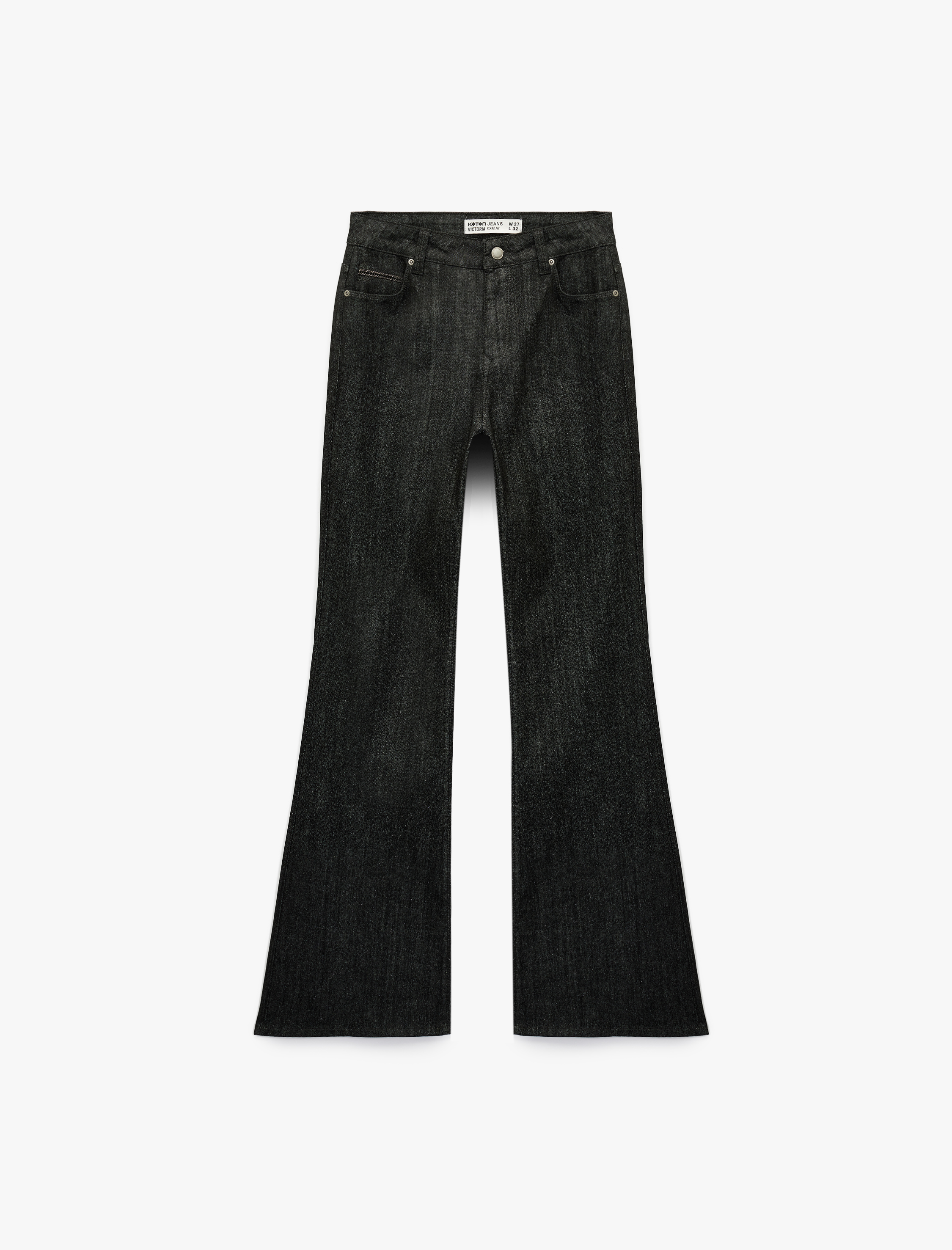   Dar Kalıp Cepli İspanyol Paça Jean Pantolon - Flare Jeans